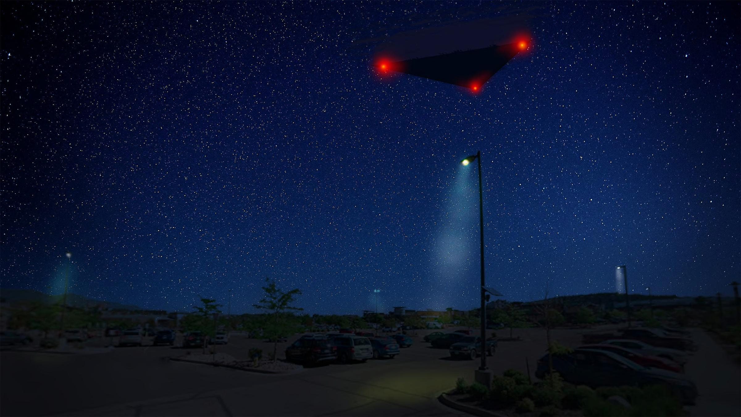 FBI-UAP-D031 Digital-Rendering Large-Triangle-with-Red-Lights 2023