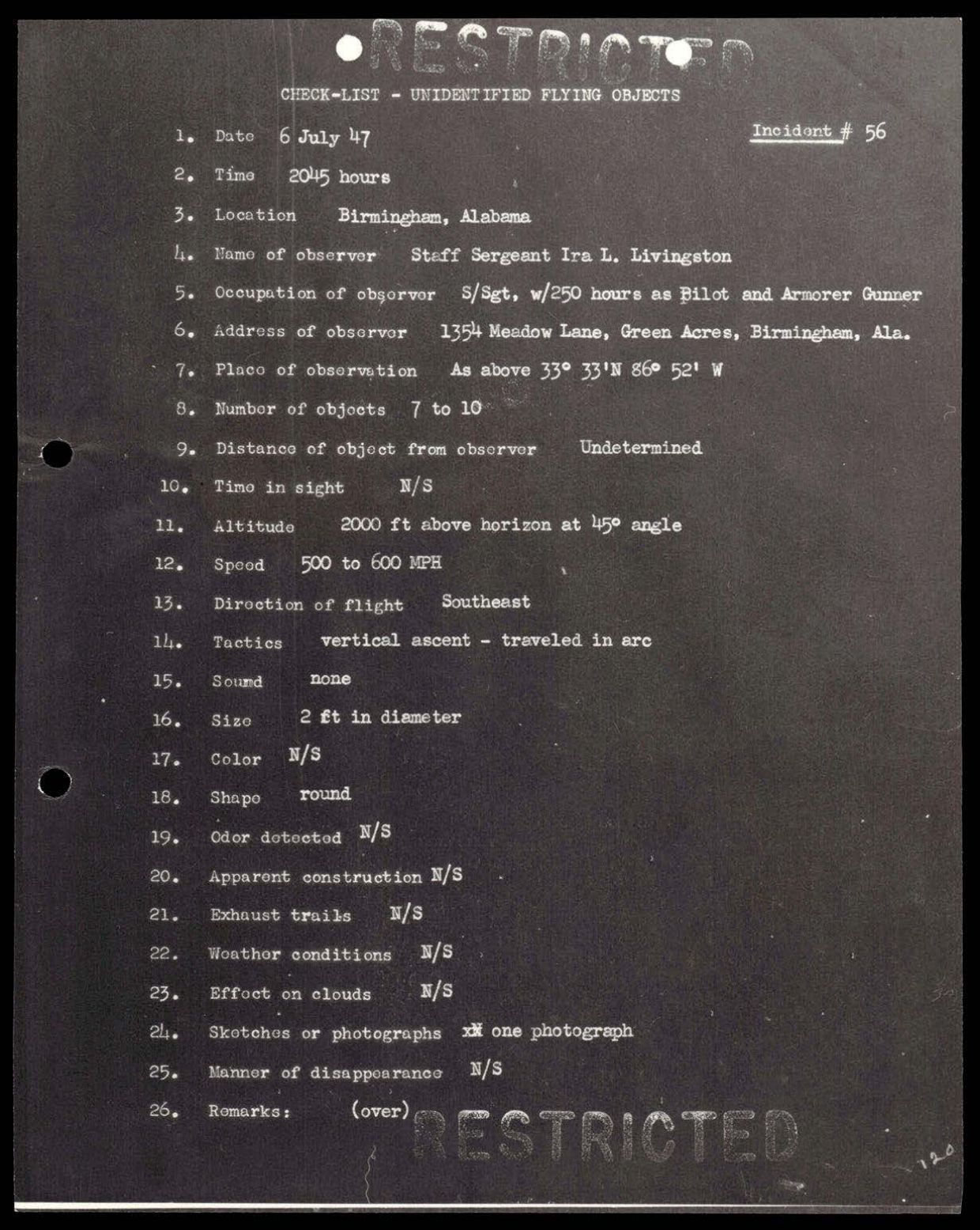 38 143685 box7 Incident Summaries 1-100 — page 121