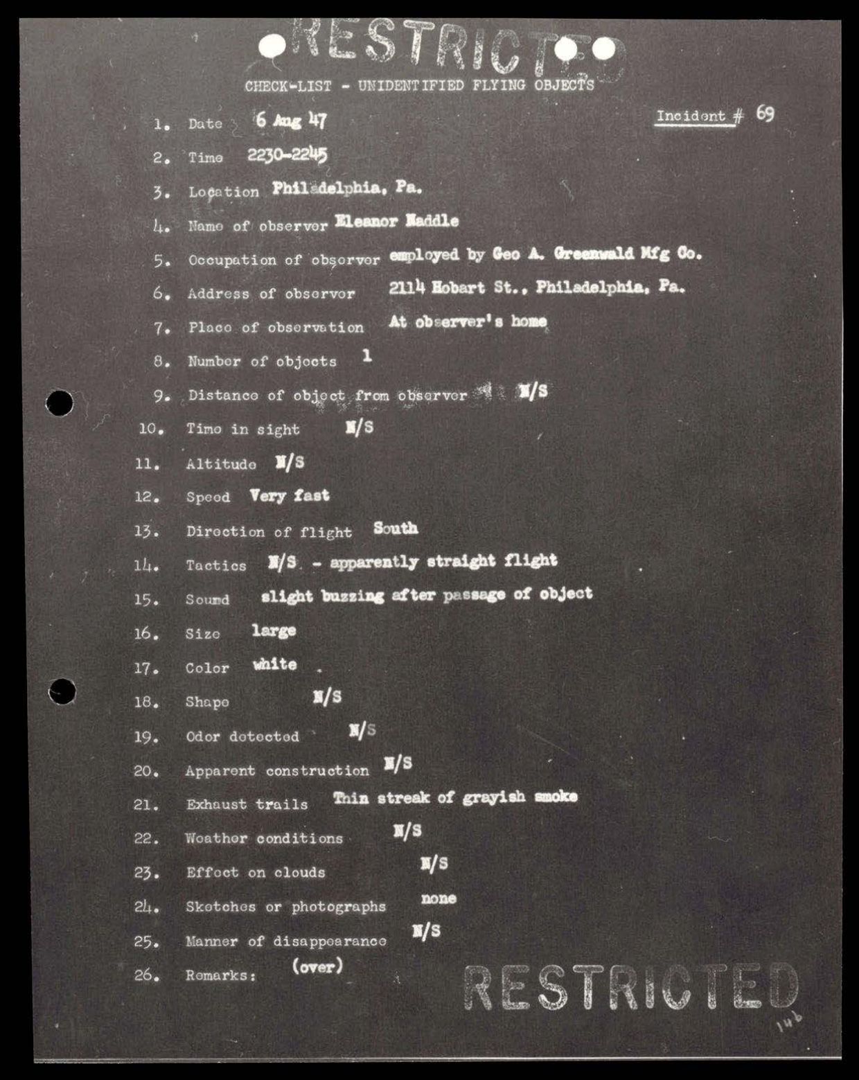 38 143685 box7 Incident Summaries 1-100 — page 147