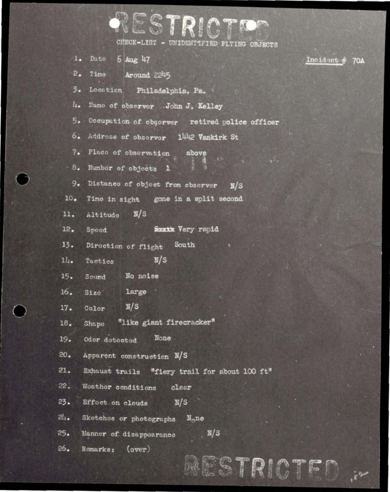 38 143685 box7 Incident Summaries 1-100 — page 153