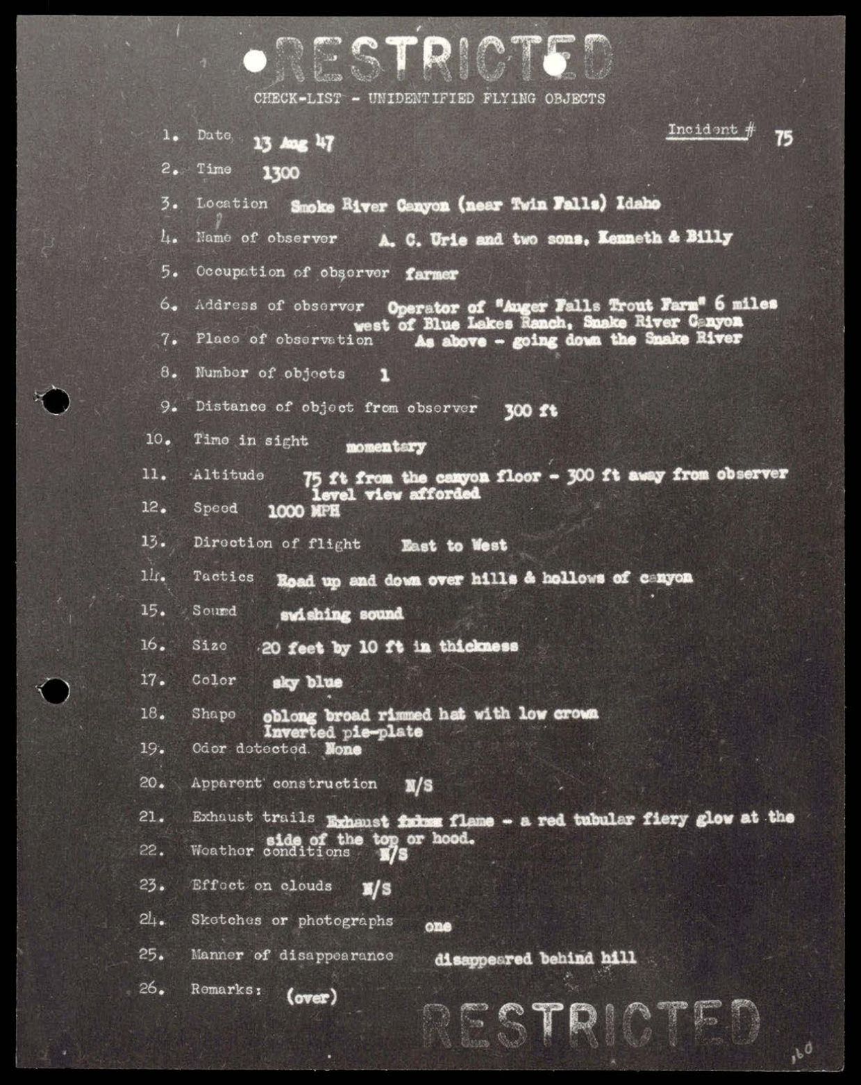 38 143685 box7 Incident Summaries 1-100 — page 161