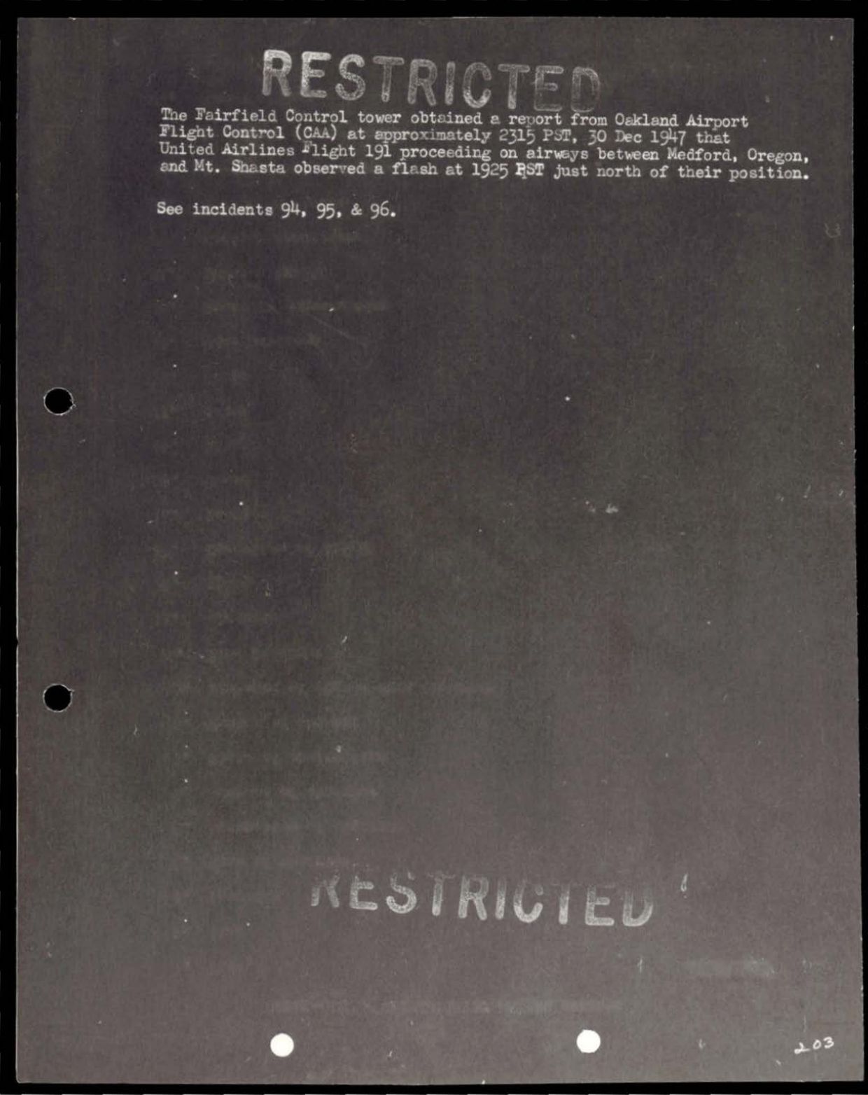 38 143685 box7 Incident Summaries 1-100 — page 204