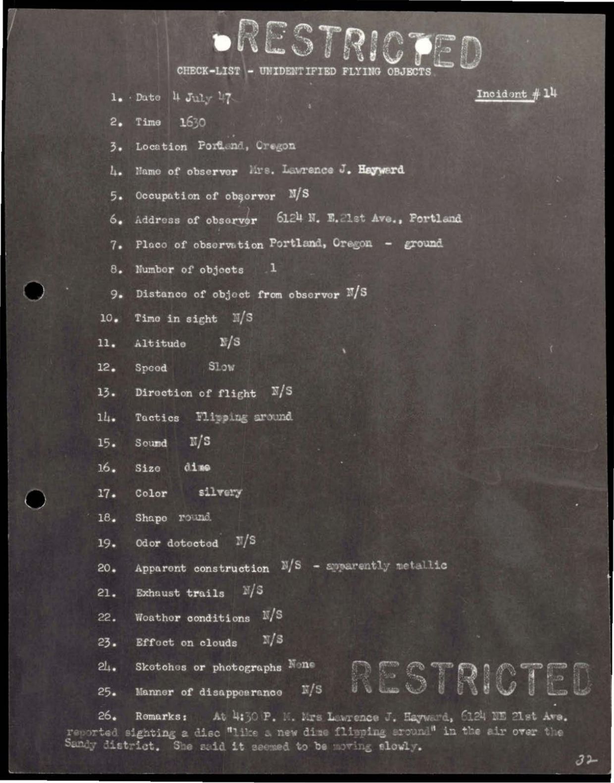 38 143685 box7 Incident Summaries 1-100 — page 33