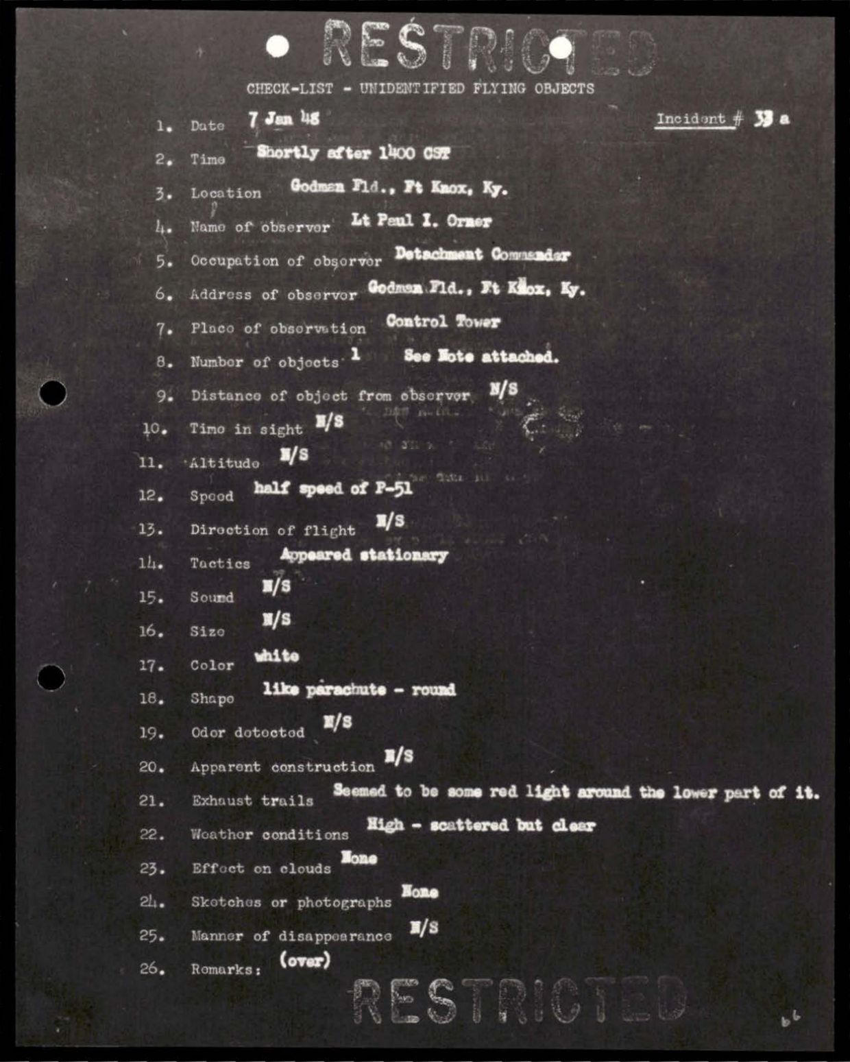 38 143685 box7 Incident Summaries 1-100 — page 67