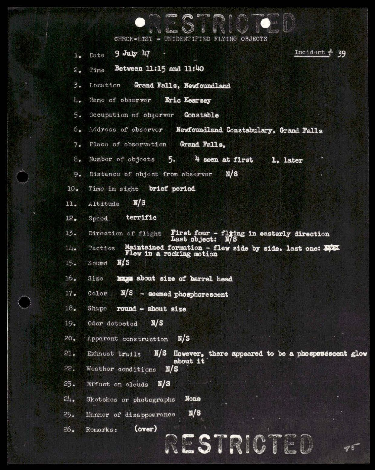 38 143685 box7 Incident Summaries 1-100 — page 86