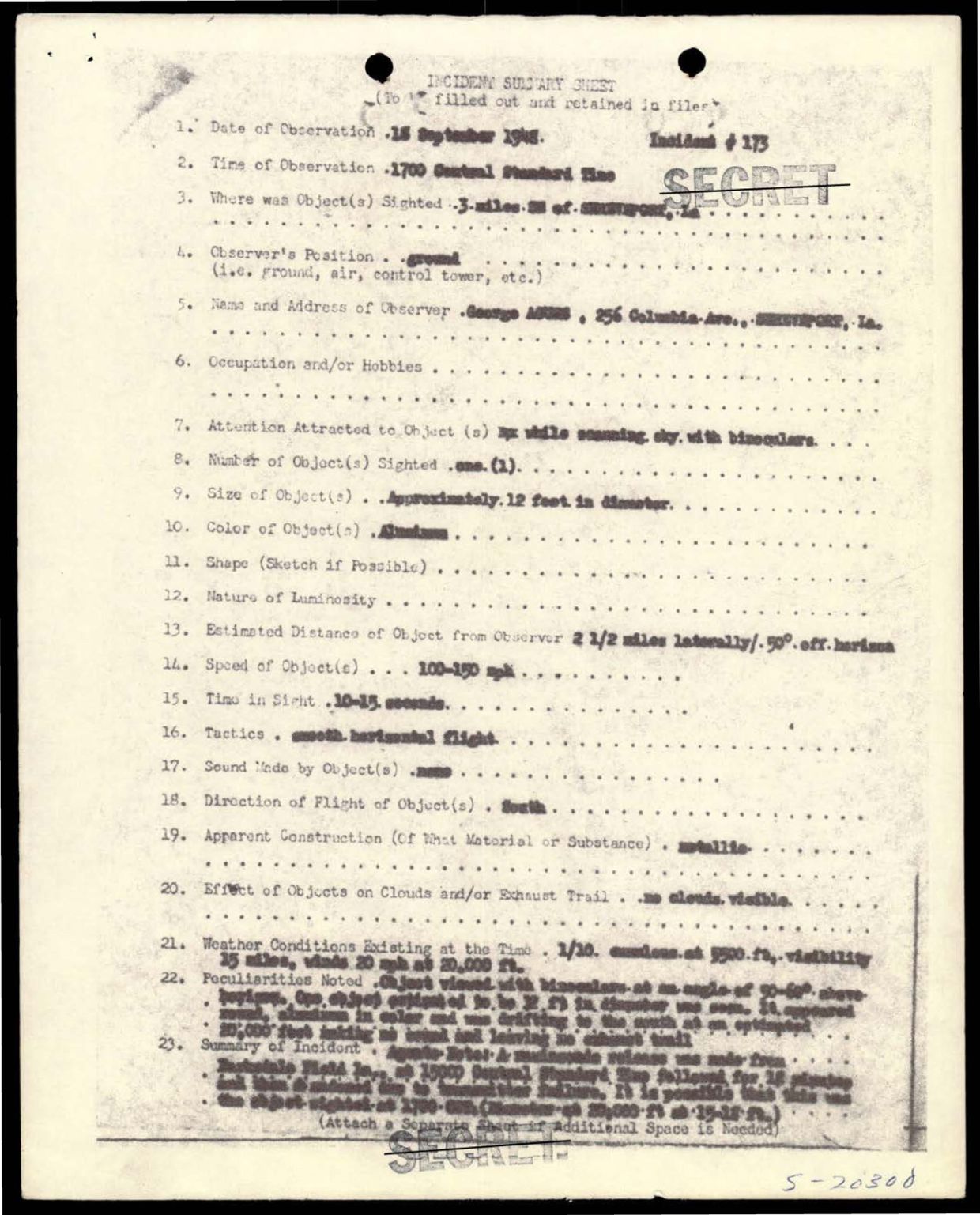 38 143685 box7 Incident Summaries 173-233 — page 2