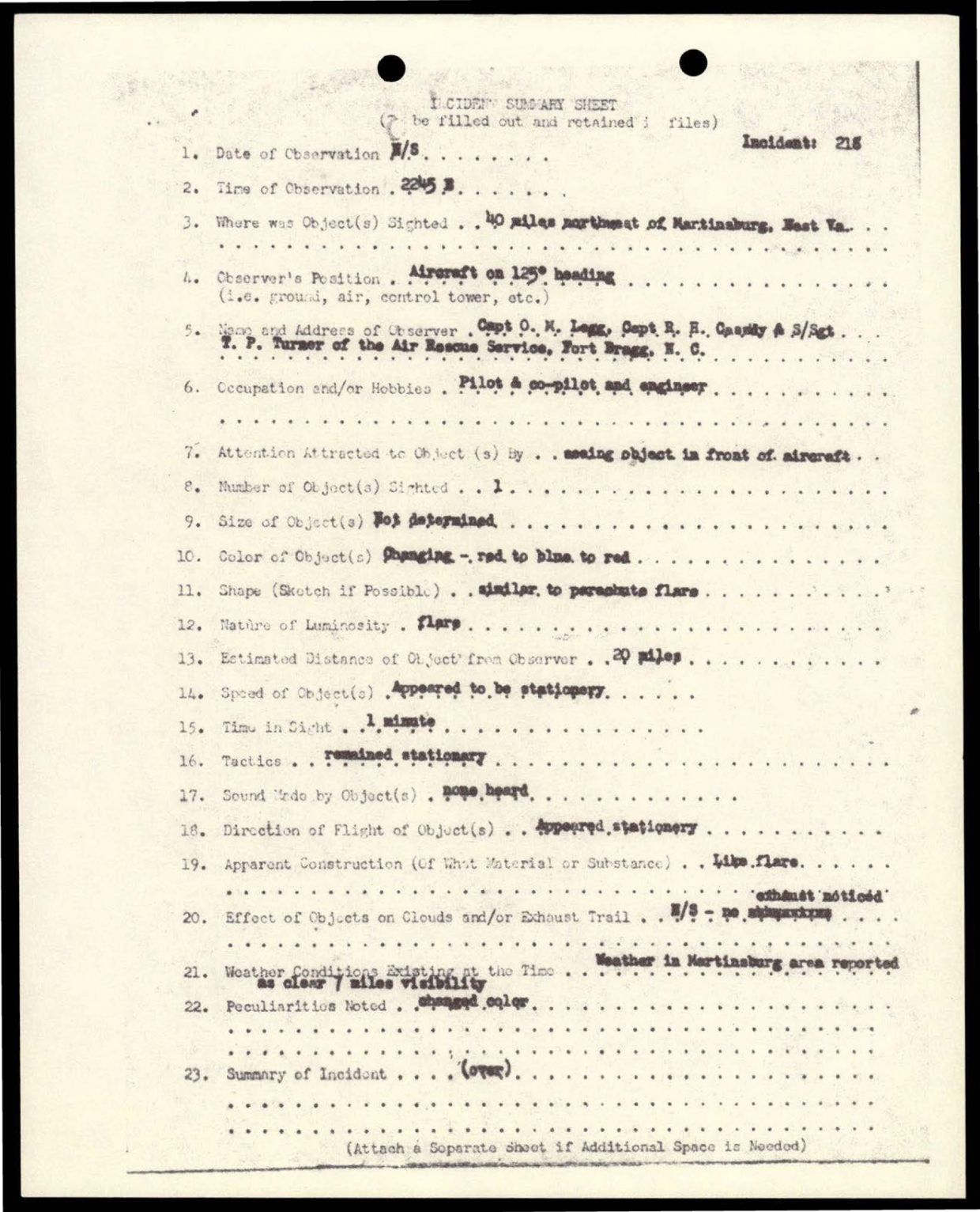 38 143685 box7 Incident Summaries 173-233 — page 106