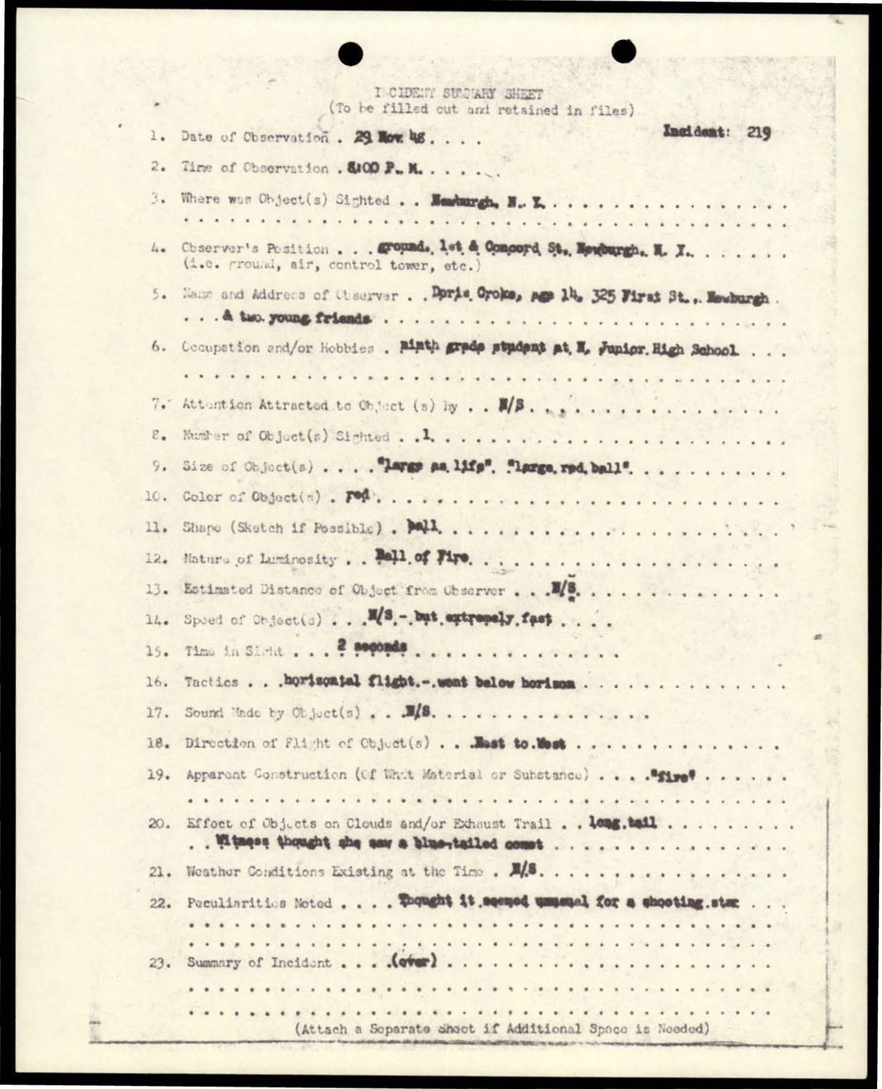 38 143685 box7 Incident Summaries 173-233 — page 108