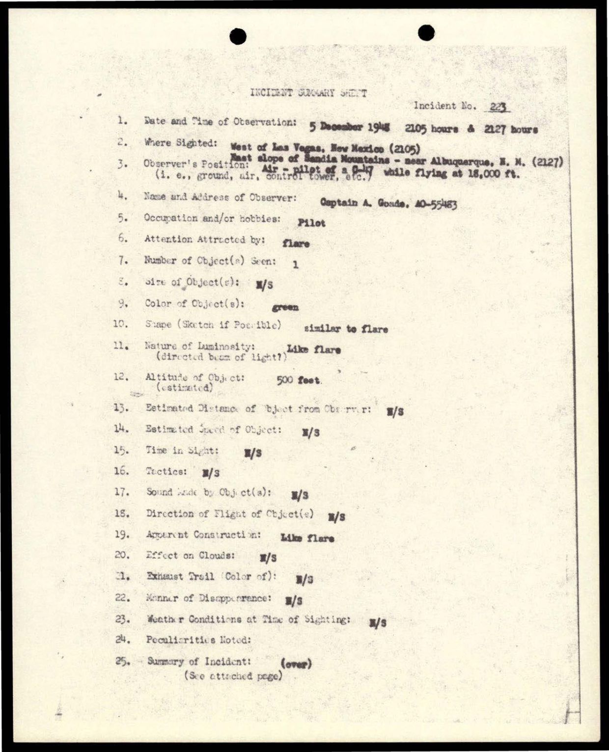 38 143685 box7 Incident Summaries 173-233 — page 116