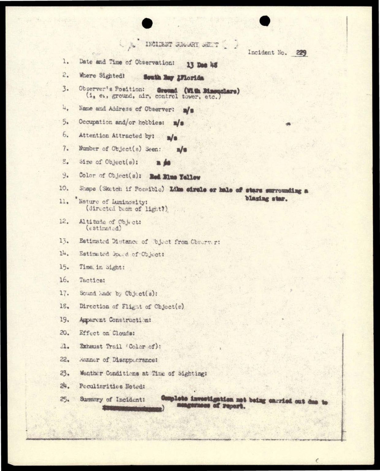 38 143685 box7 Incident Summaries 173-233 — page 131