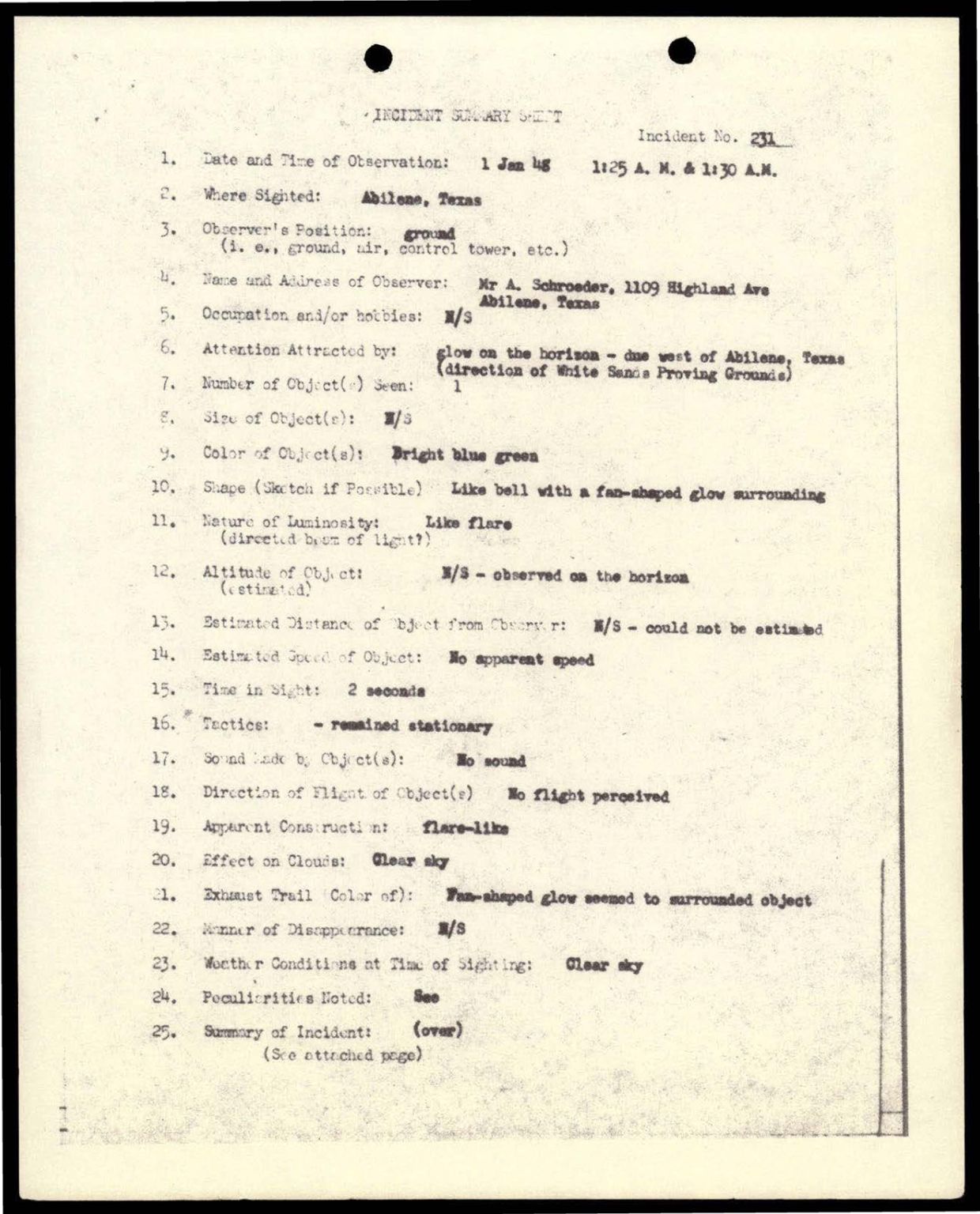 38 143685 box7 Incident Summaries 173-233 — page 135