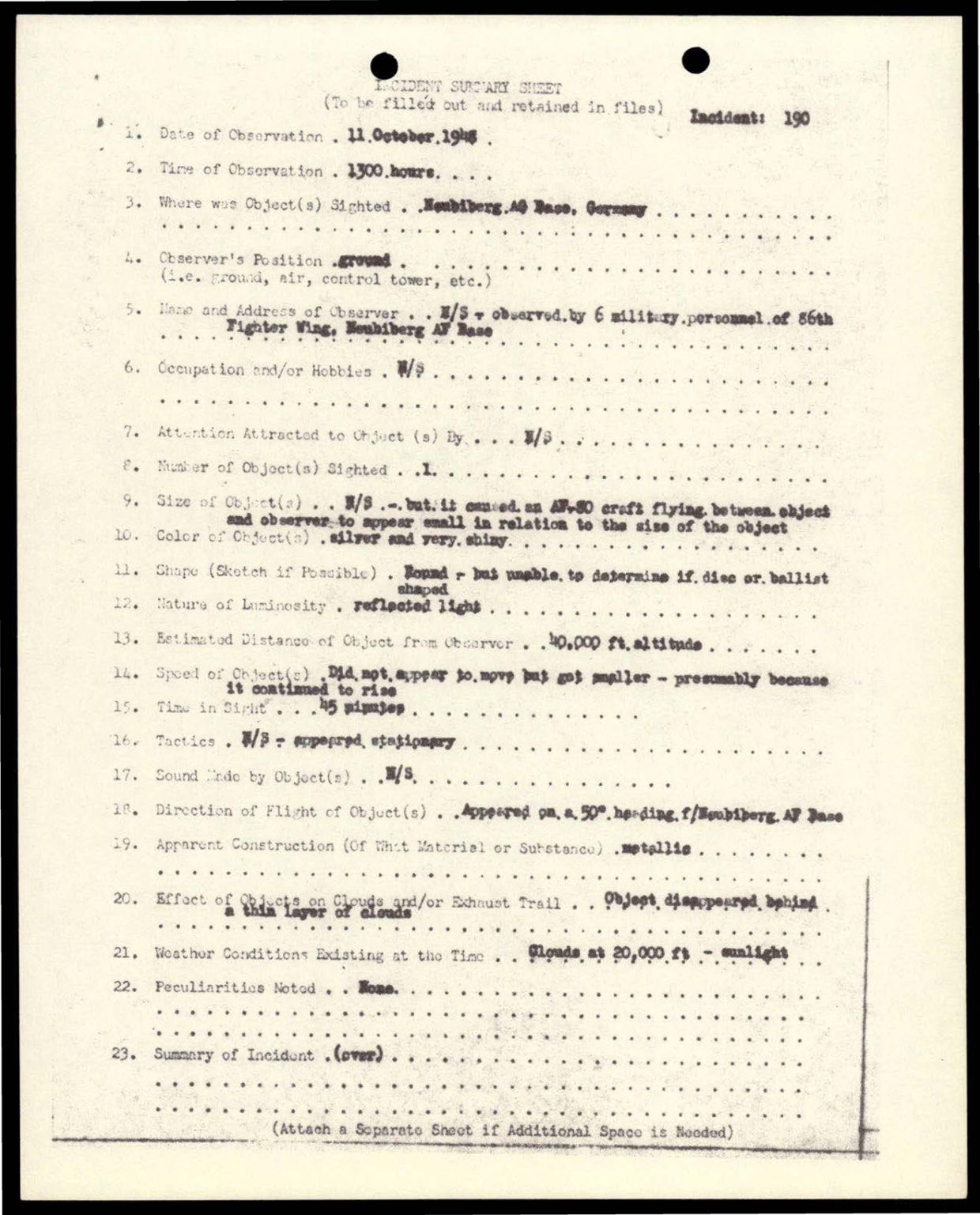 38 143685 box7 Incident Summaries 173-233 — page 39