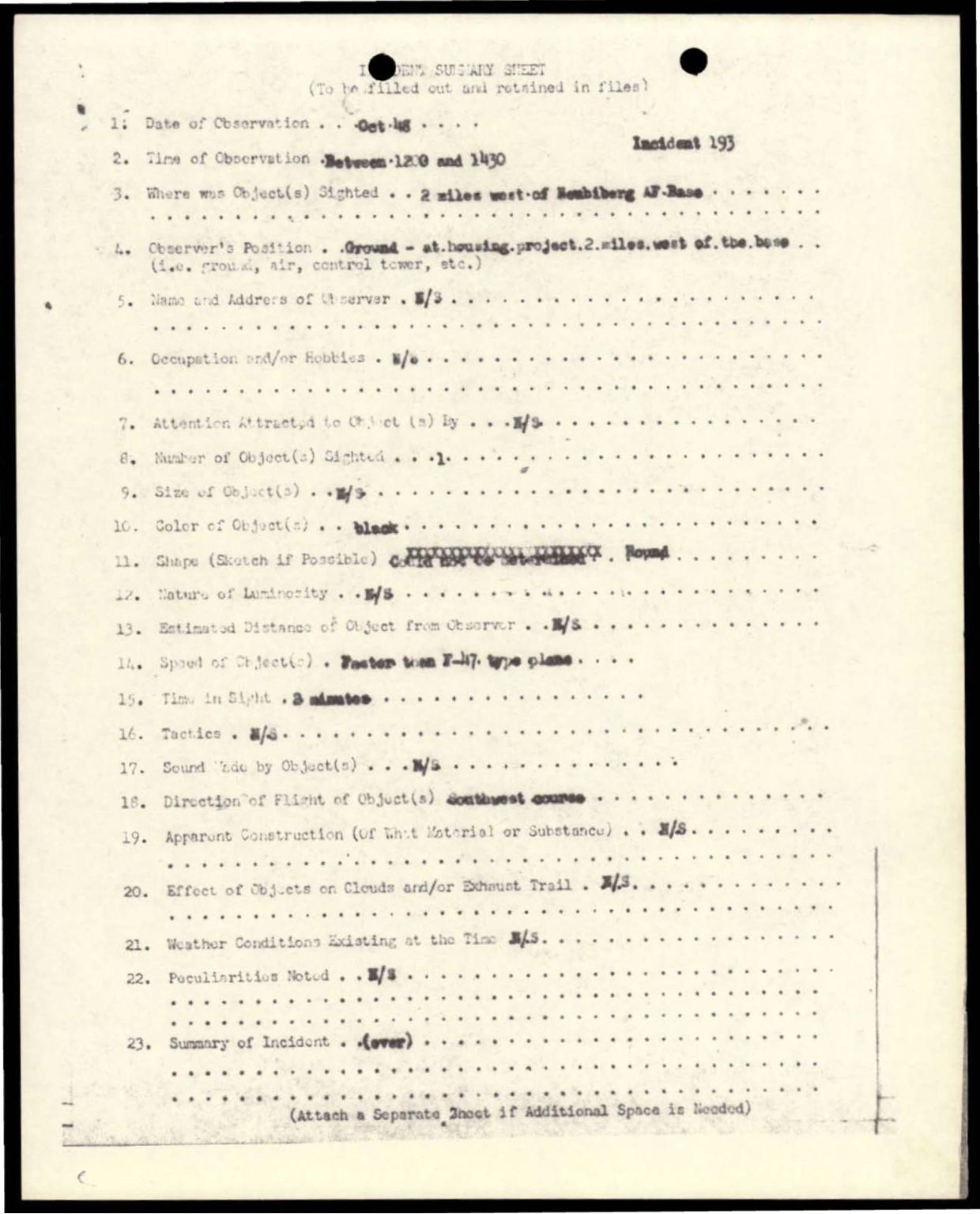 38 143685 box7 Incident Summaries 173-233 — page 45