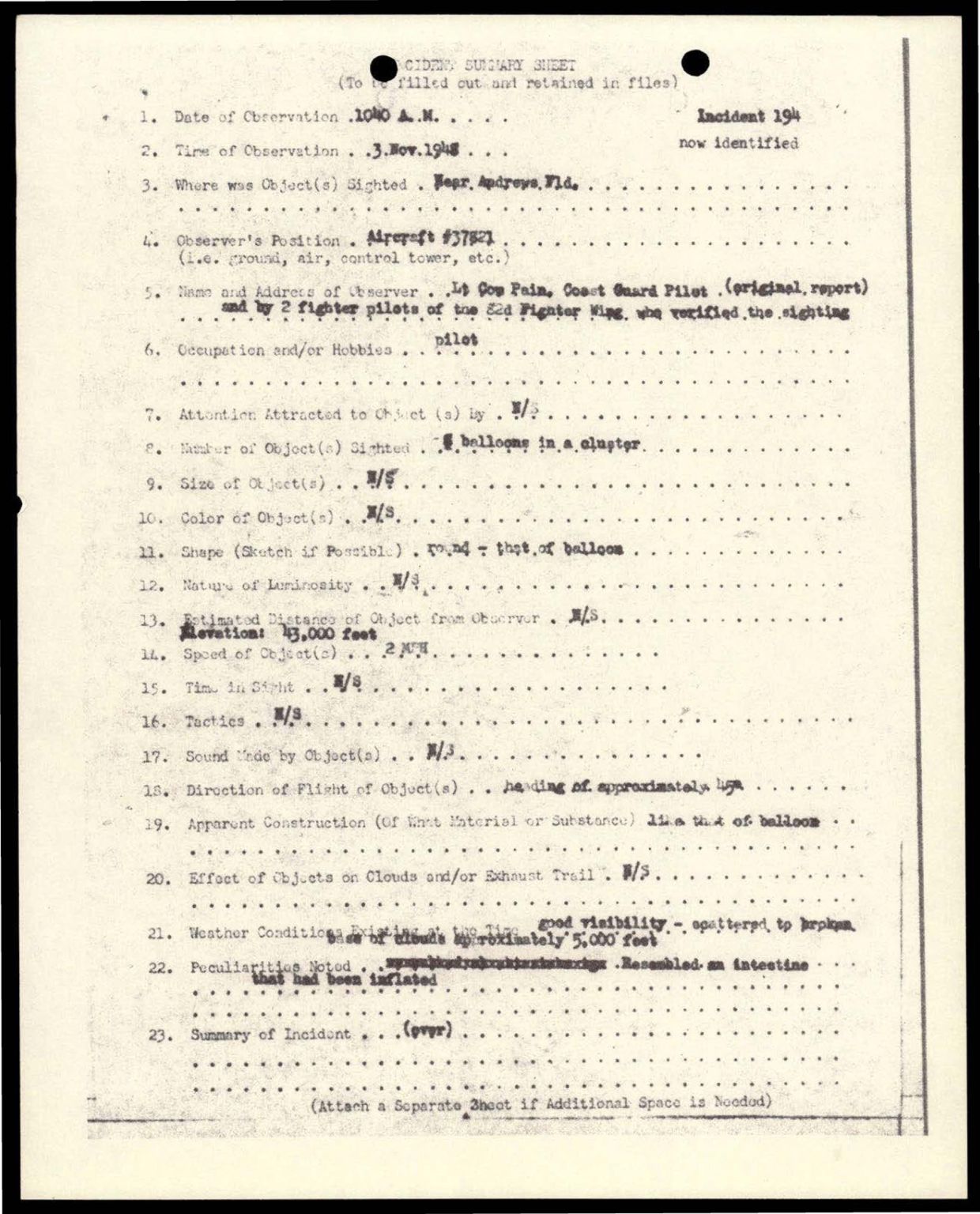 38 143685 box7 Incident Summaries 173-233 — page 47