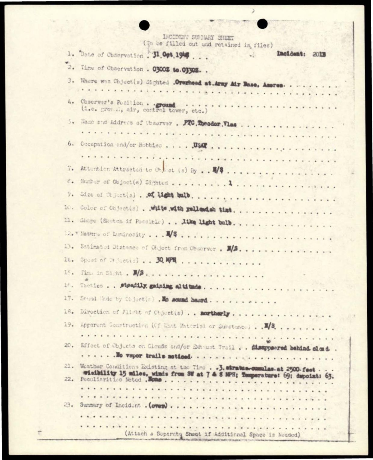 38 143685 box7 Incident Summaries 173-233 — page 71