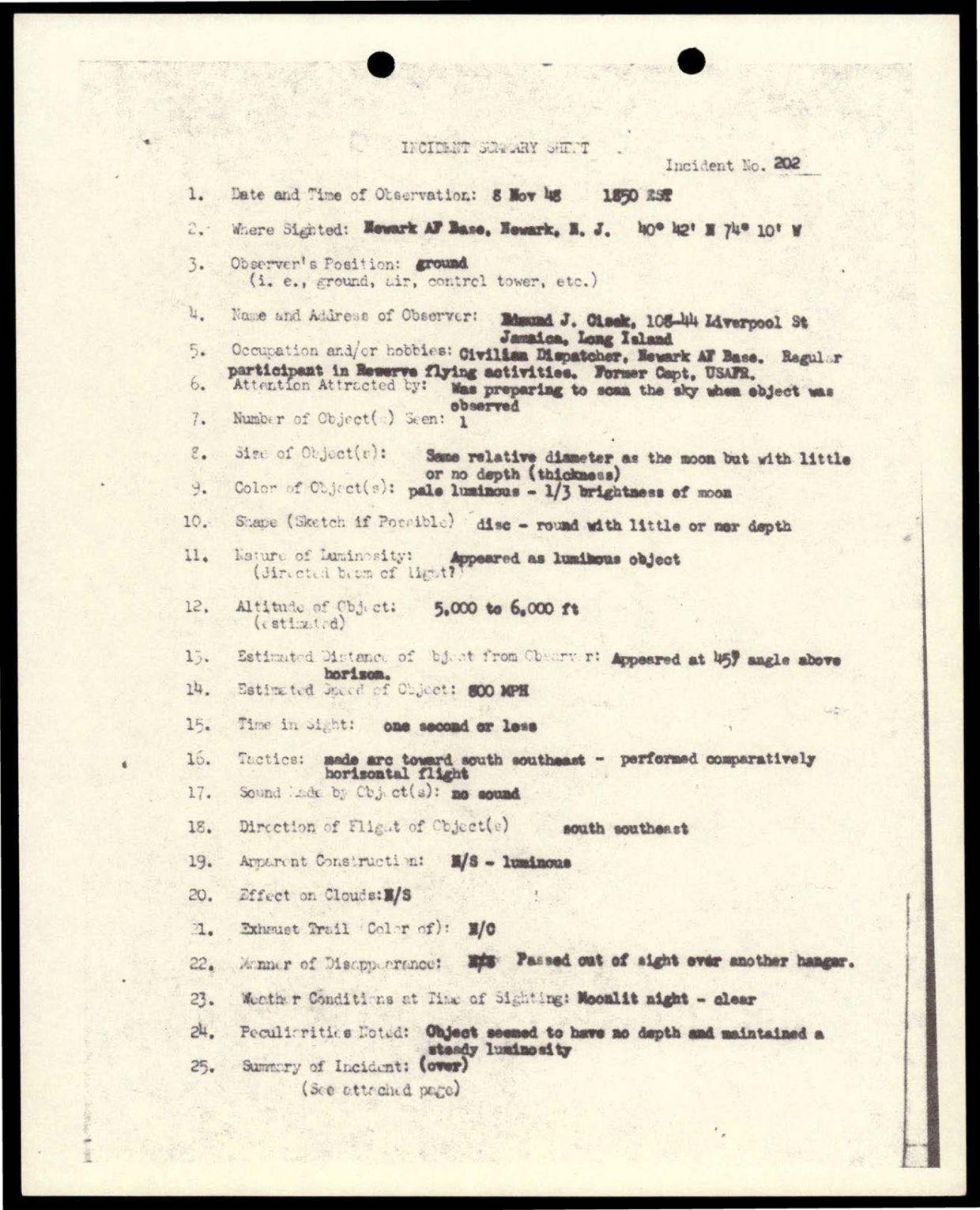38 143685 box7 Incident Summaries 173-233 — page 73