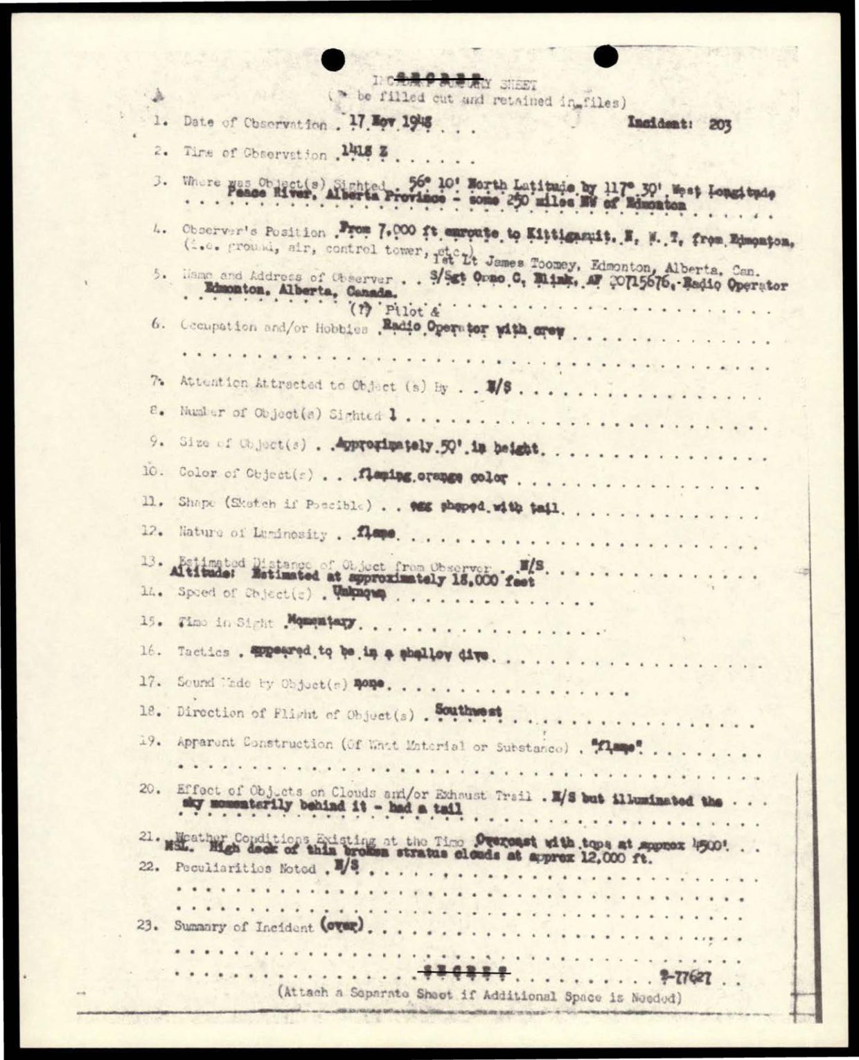 38 143685 box7 Incident Summaries 173-233 — page 74