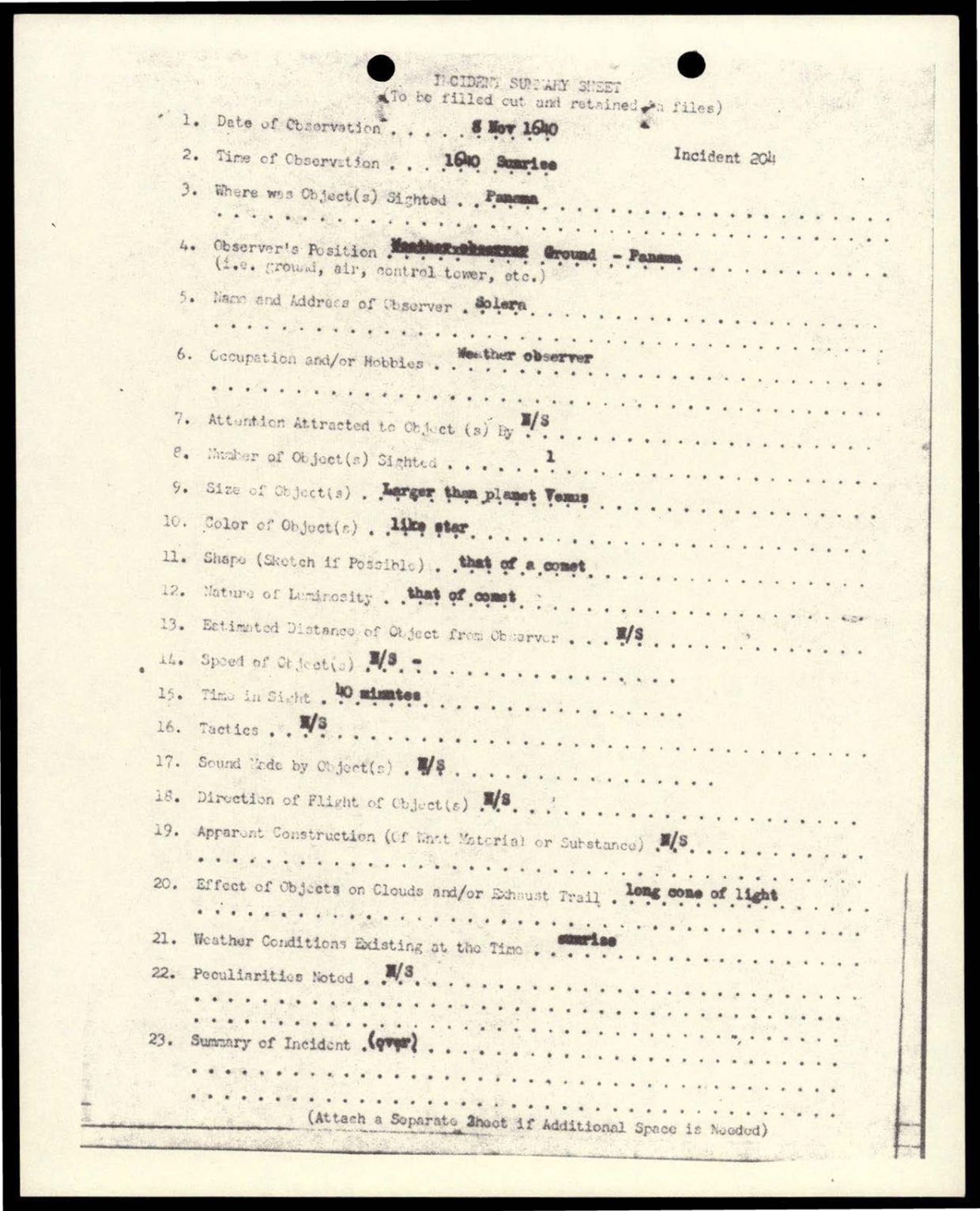 38 143685 box7 Incident Summaries 173-233 — page 77