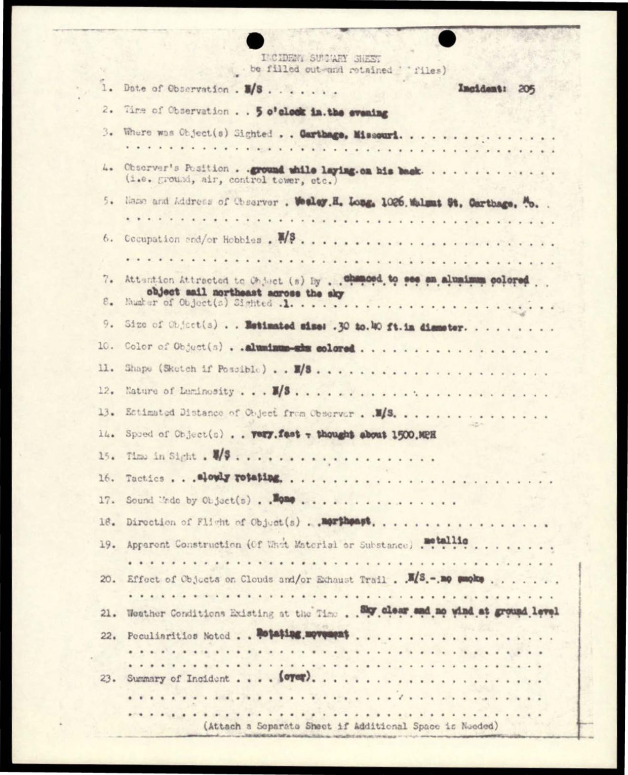 38 143685 box7 Incident Summaries 173-233 — page 79