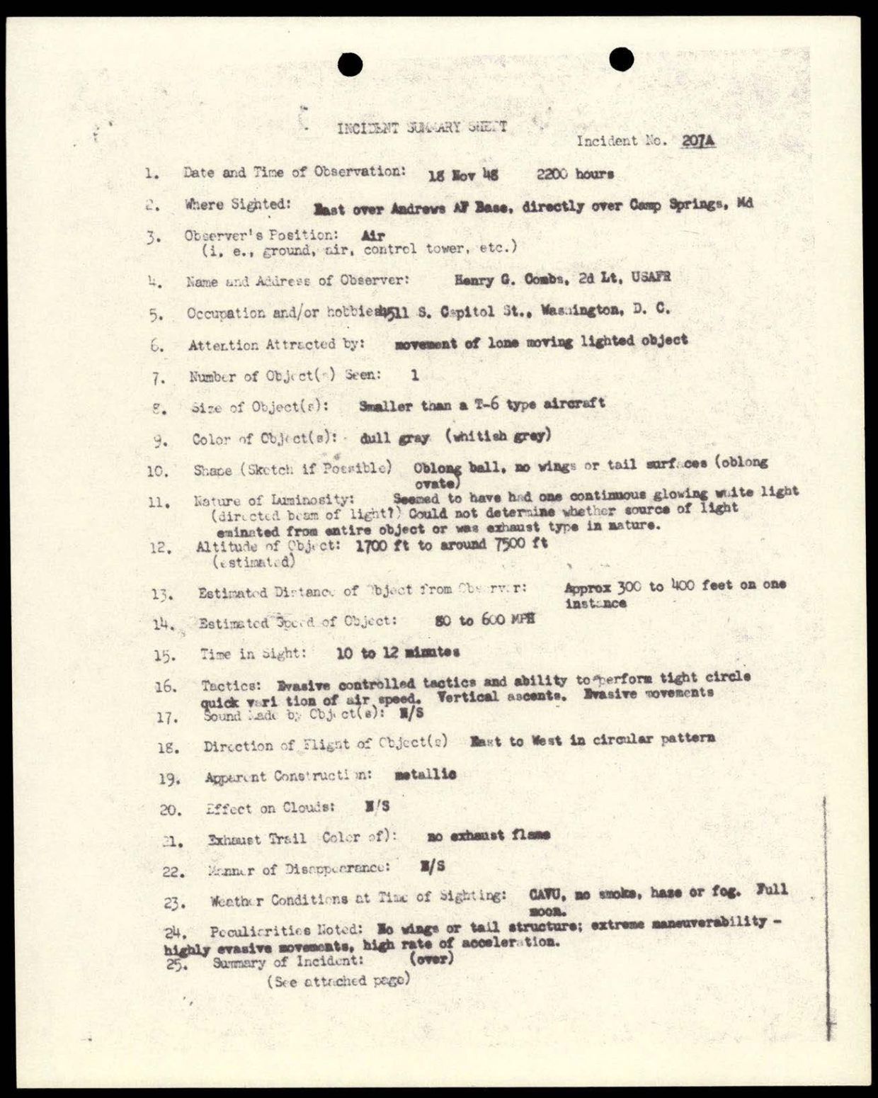 38 143685 box7 Incident Summaries 173-233 — page 85