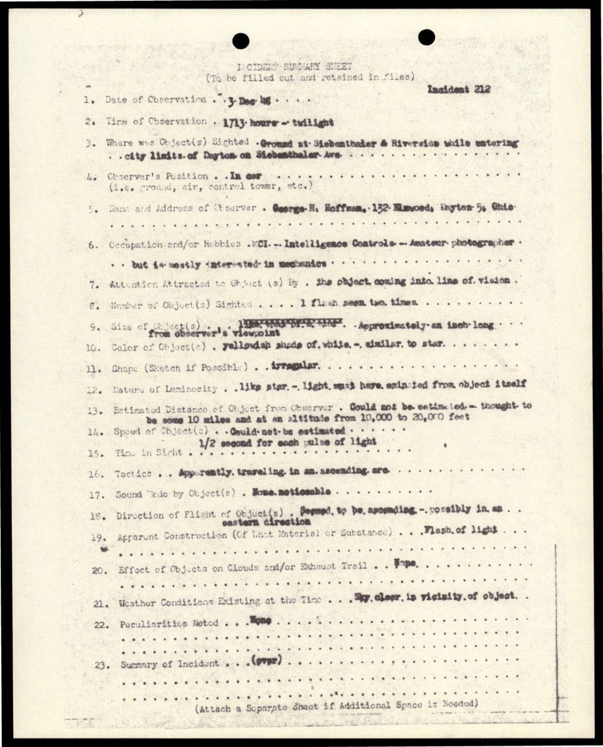 38 143685 box7 Incident Summaries 173-233 — page 95