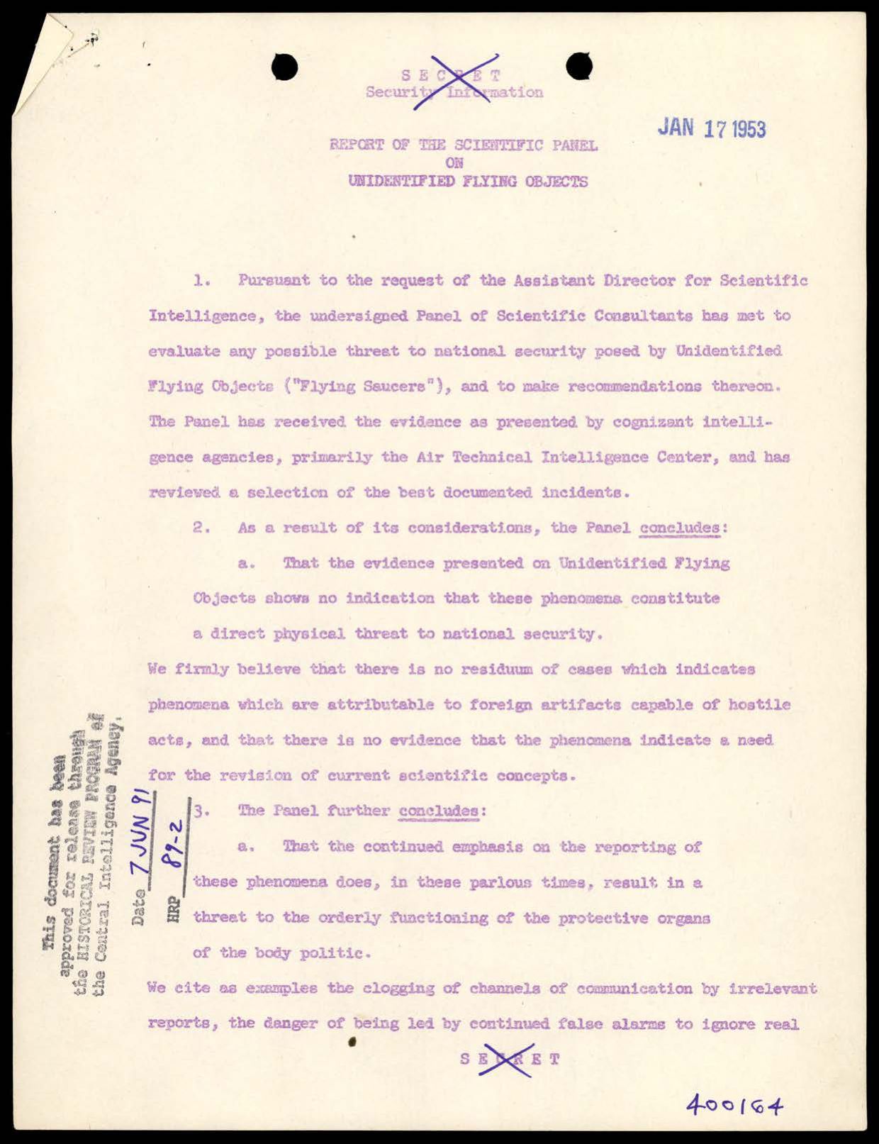 CIA-UAP-002 Scientific-Advisory-Panel-on-Unidentified-Flying-Objects Report 1952-1953 — page 8