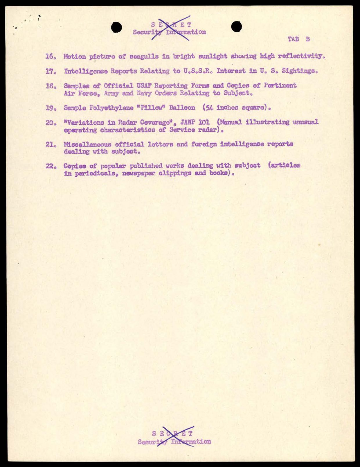 CIA-UAP-002 Scientific-Advisory-Panel-on-Unidentified-Flying-Objects Report 1952-1953 — page 11