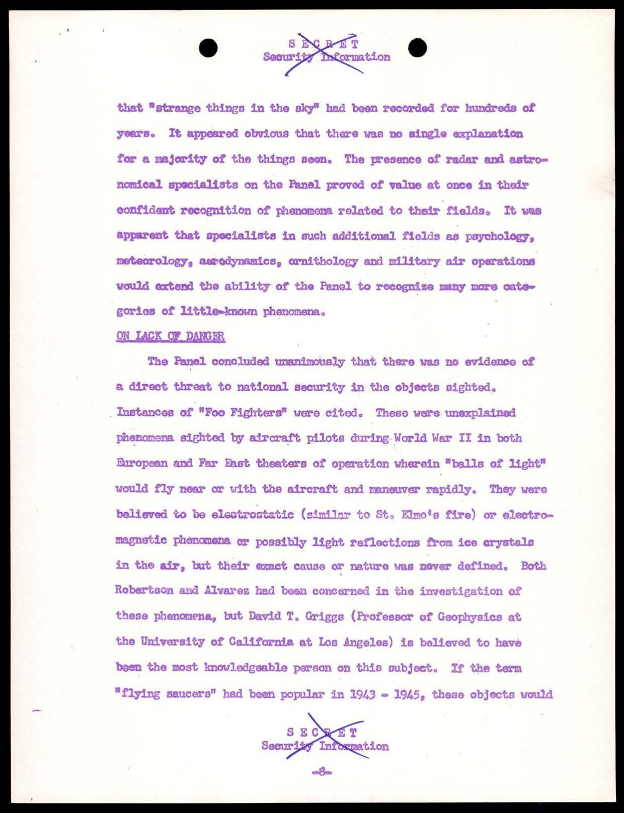 CIA-UAP-002 Scientific-Advisory-Panel-on-Unidentified-Flying-Objects Report 1952-1953 — page 18