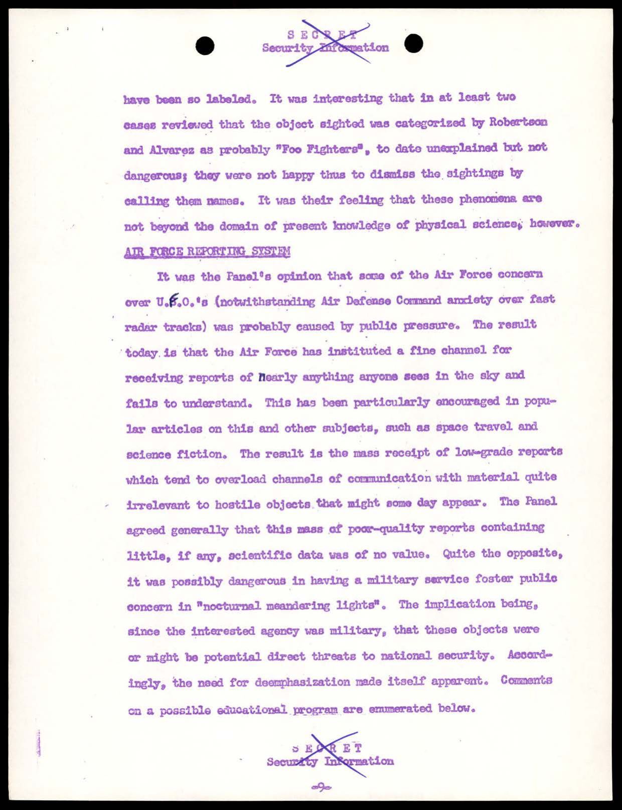 CIA-UAP-002 Scientific-Advisory-Panel-on-Unidentified-Flying-Objects Report 1952-1953 — page 19