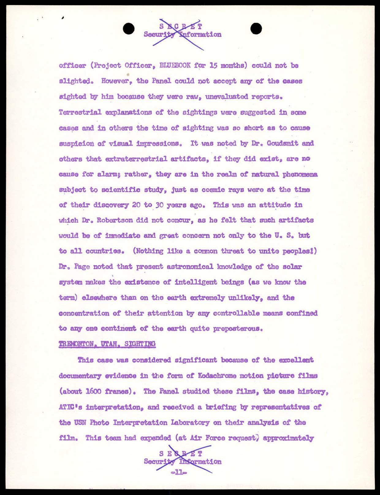 CIA-UAP-002 Scientific-Advisory-Panel-on-Unidentified-Flying-Objects Report 1952-1953 — page 21
