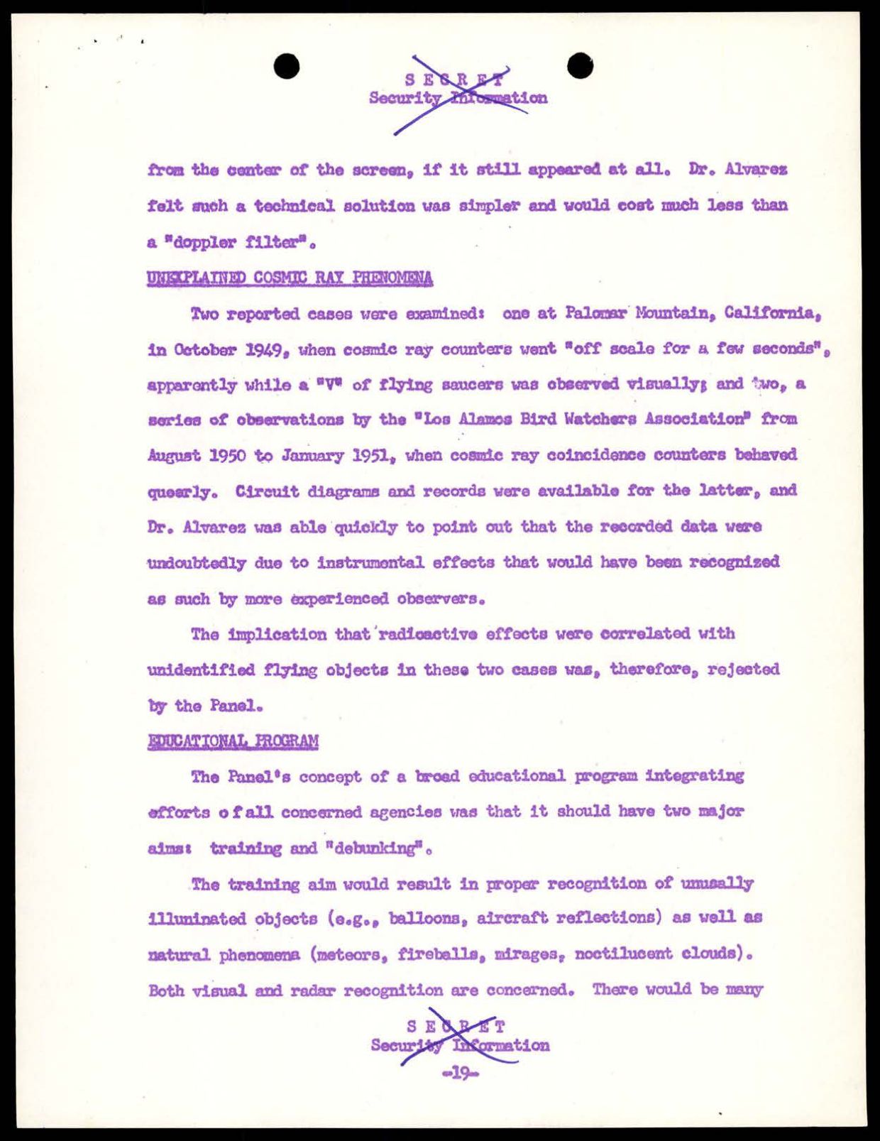CIA-UAP-002 Scientific-Advisory-Panel-on-Unidentified-Flying-Objects Report 1952-1953 — page 29