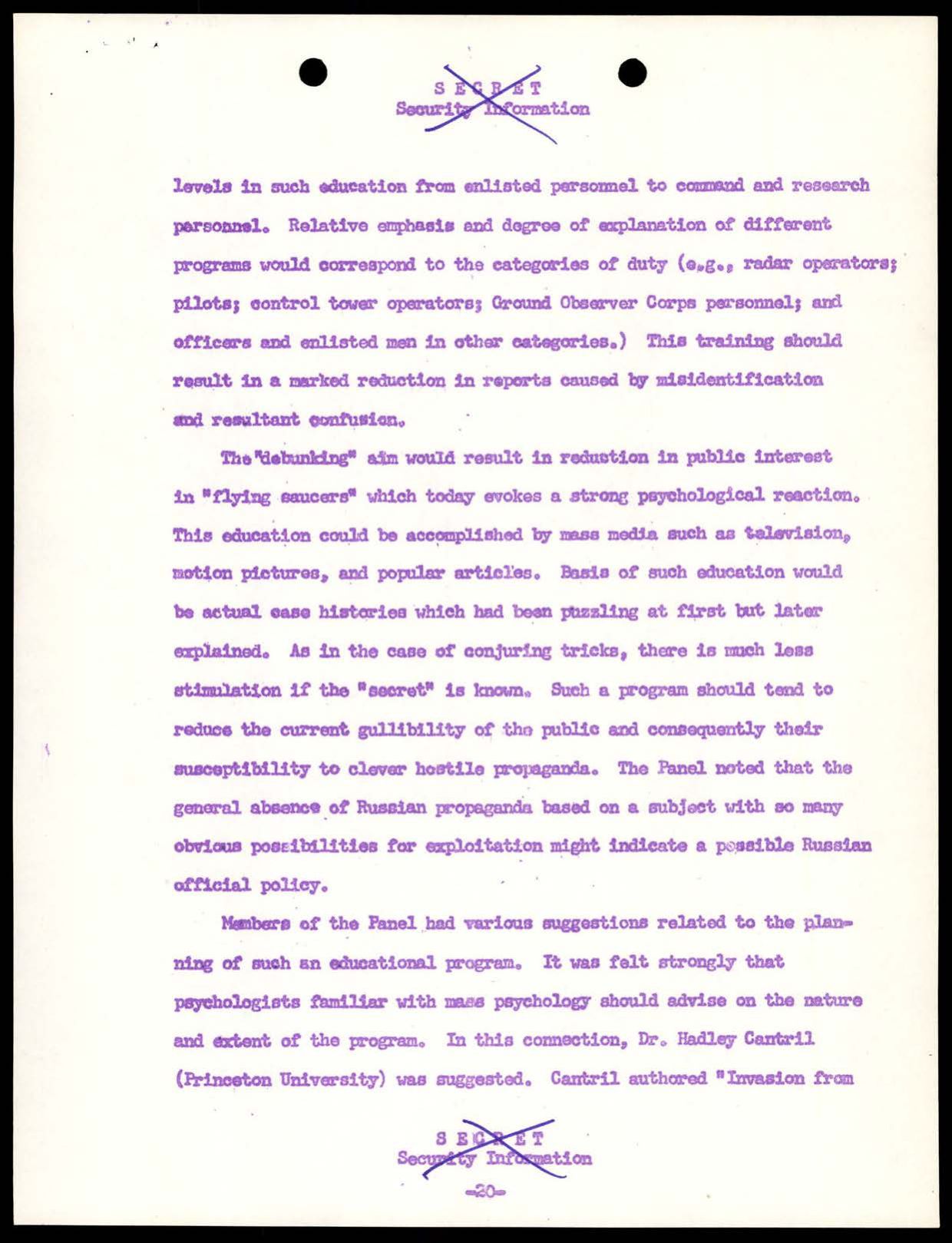 CIA-UAP-002 Scientific-Advisory-Panel-on-Unidentified-Flying-Objects Report 1952-1953 — page 30