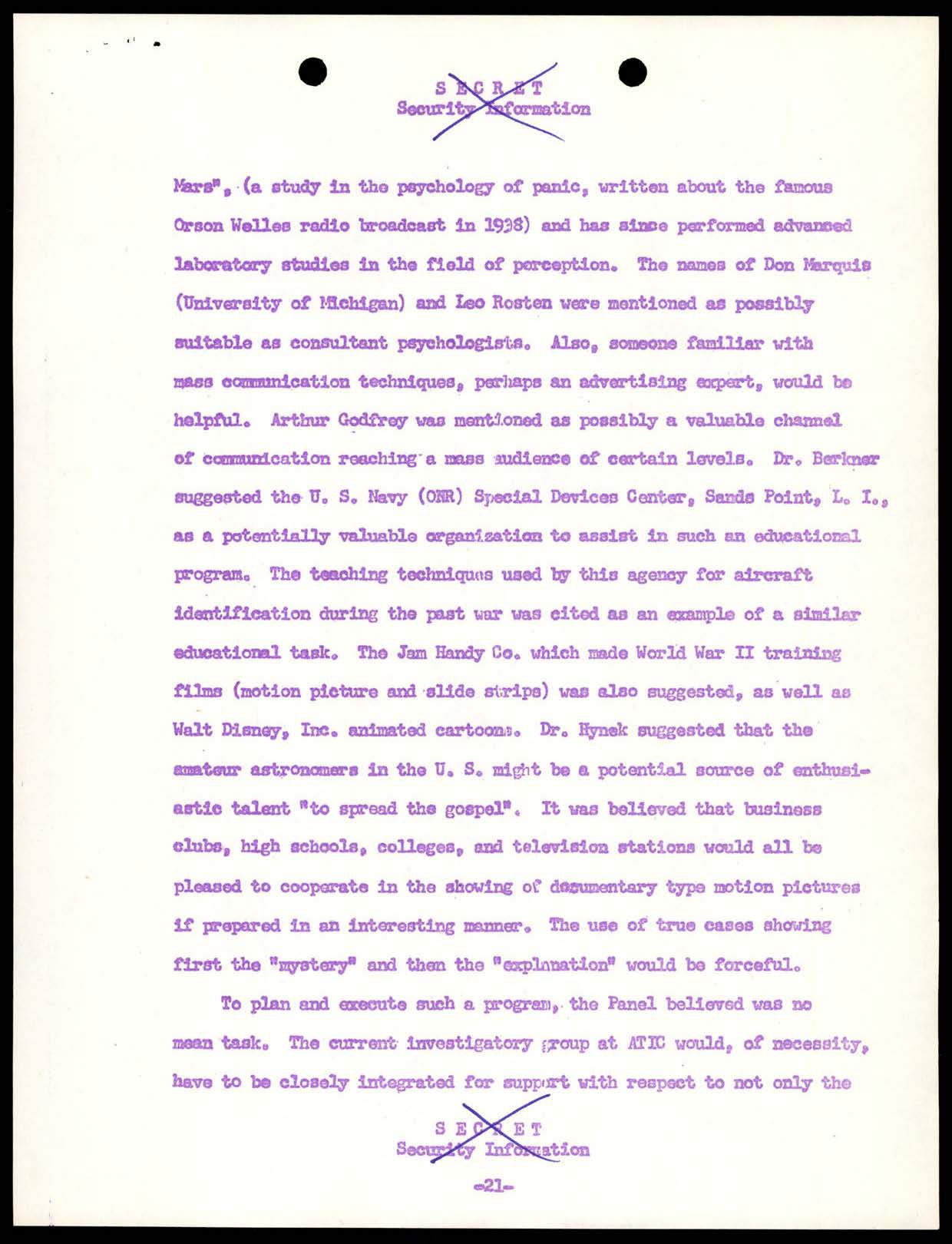 CIA-UAP-002 Scientific-Advisory-Panel-on-Unidentified-Flying-Objects Report 1952-1953 — page 31