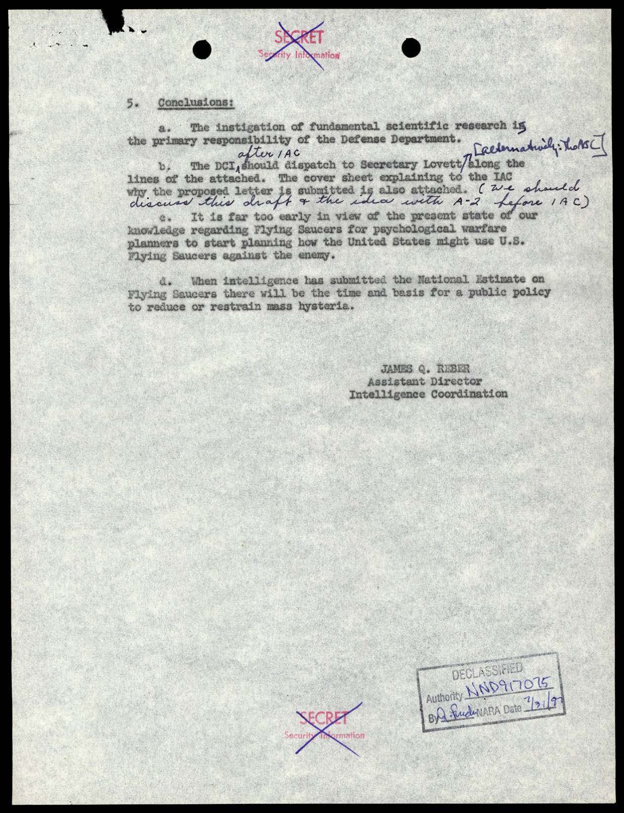 CIA-UAP-002 Scientific-Advisory-Panel-on-Unidentified-Flying-Objects Report 1952-1953 — page 39
