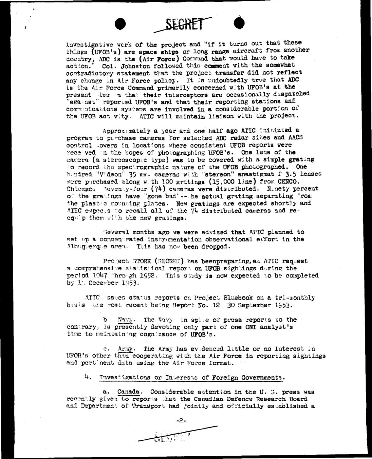 CIA-UAP-007 Current Status of Unidentified Flying Objects UFO Project — page 2