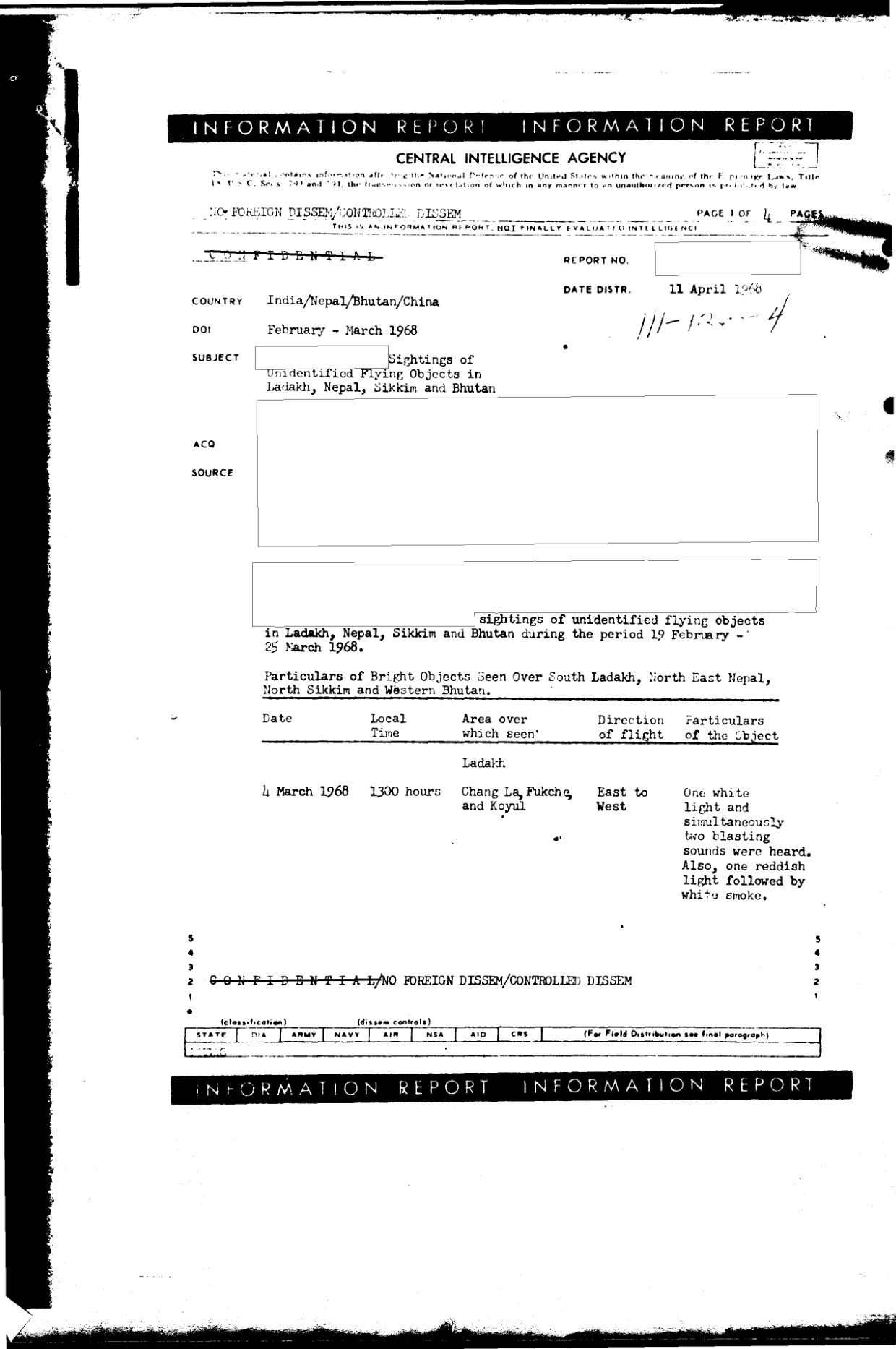 CIA-UAP-016-Sightings of Unidentified Flying Ojbects in Ladakh Nepal Sikkim and Bhutan — page 3