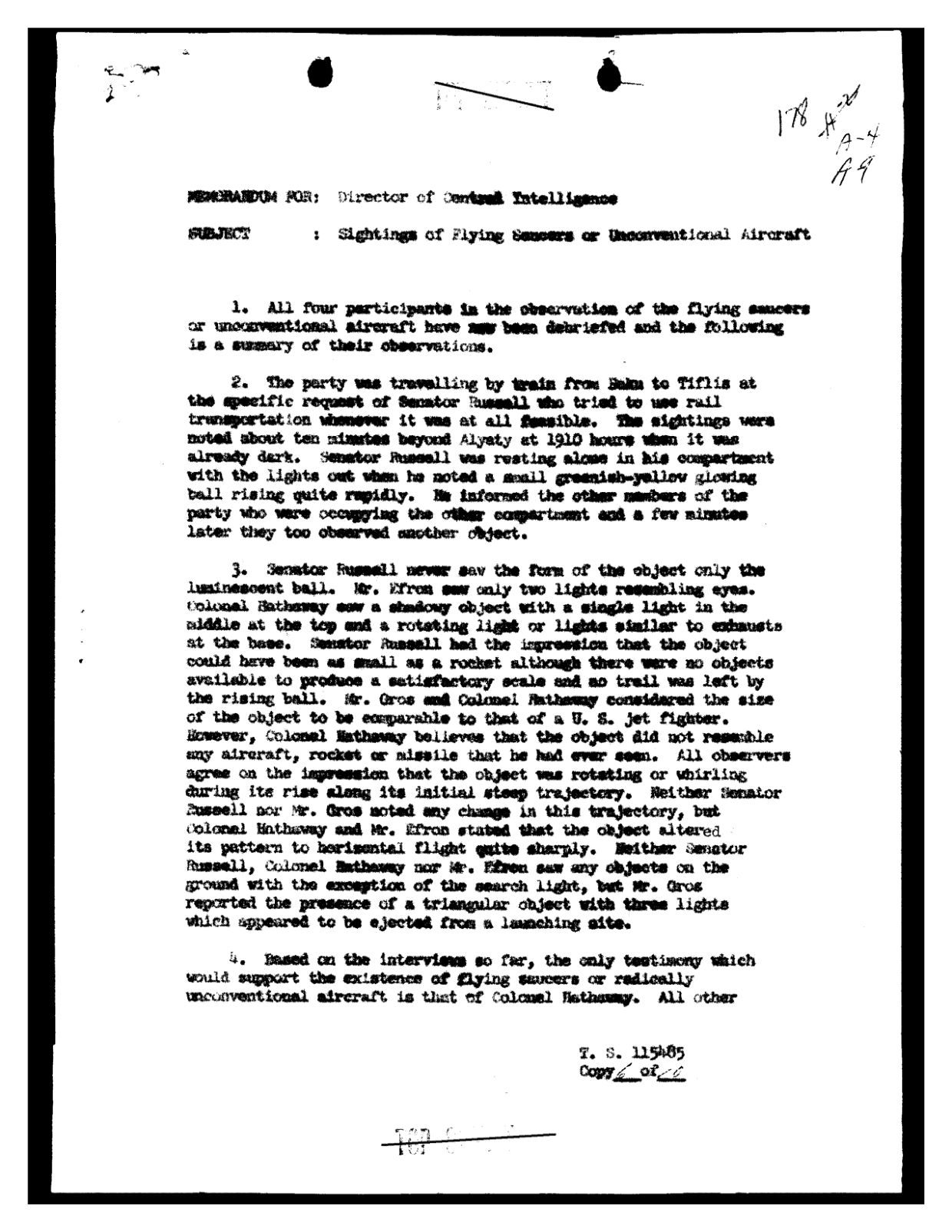 CIA-UAP-D020 Memorandum-on-Unconventional-Aircraft-Sightings 1955 — page 2