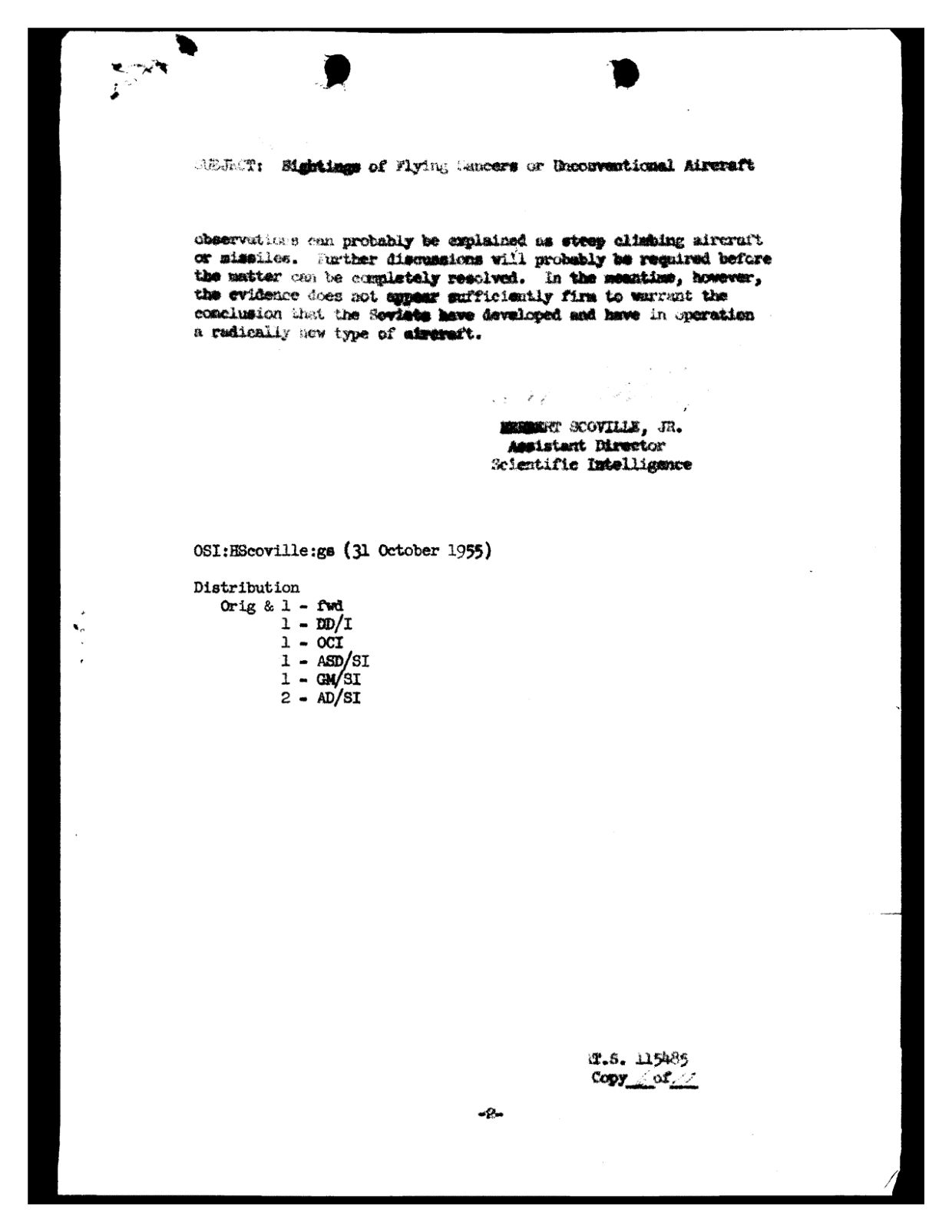 CIA-UAP-D020 Memorandum-on-Unconventional-Aircraft-Sightings 1955 — page 3