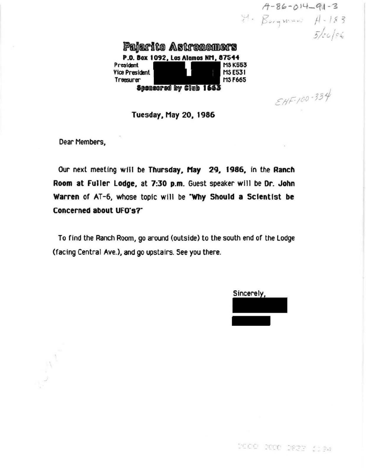 DOE-UAP-D003 Pajarito Astronomers — page 1