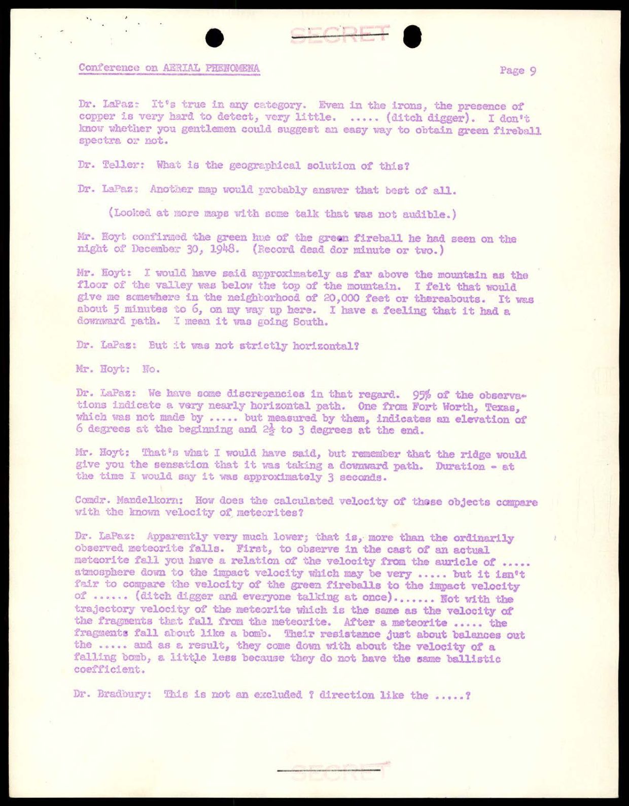 DOE-UAP-D004 Los-Alamos-Conference-on-Aerial-Phenomena 1949 — page 10
