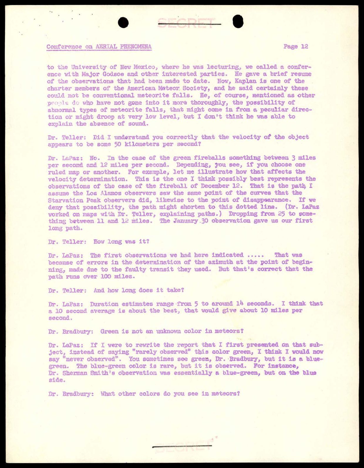 DOE-UAP-D004 Los-Alamos-Conference-on-Aerial-Phenomena 1949 — page 13