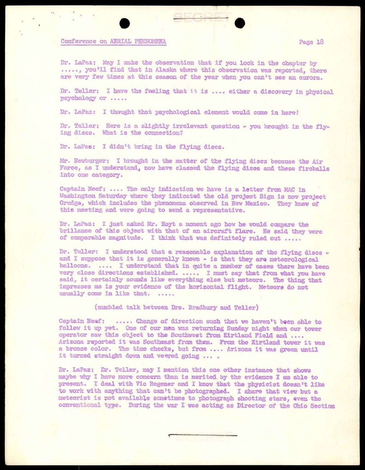 DOE-UAP-D004 Los-Alamos-Conference-on-Aerial-Phenomena 1949 — page 19