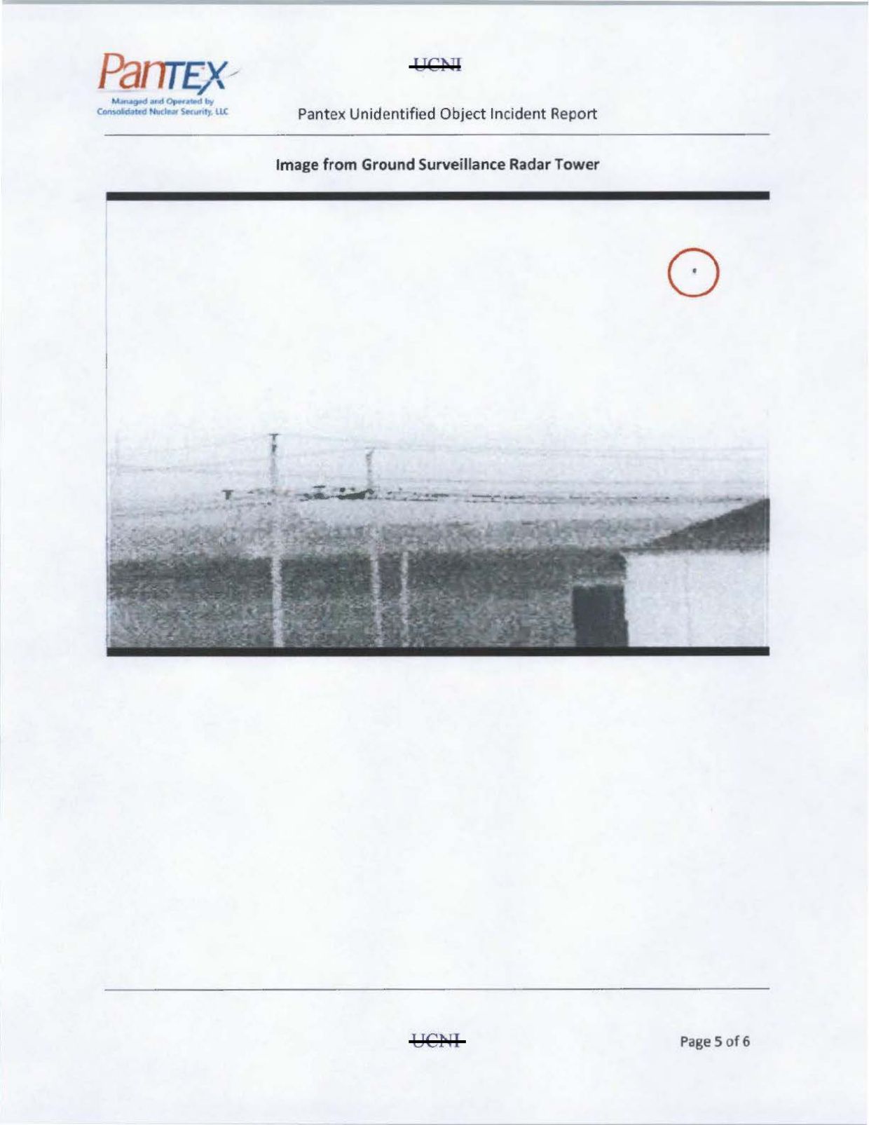 DOE-UAP-D005 Pantex-Unidentified-Object-Incident-Report 2015 — page 6