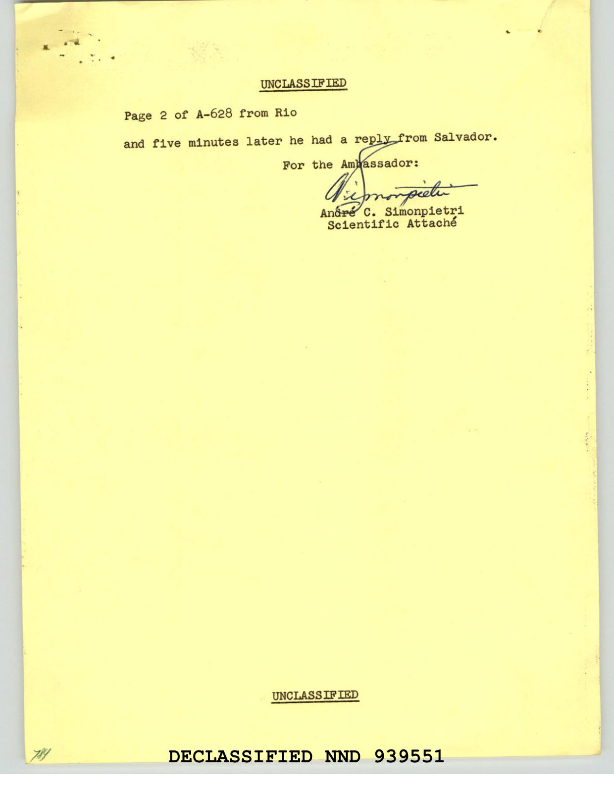 DOS-UAP-D002 Diplomatic-Cable Brazil November-20-1963 — page 2