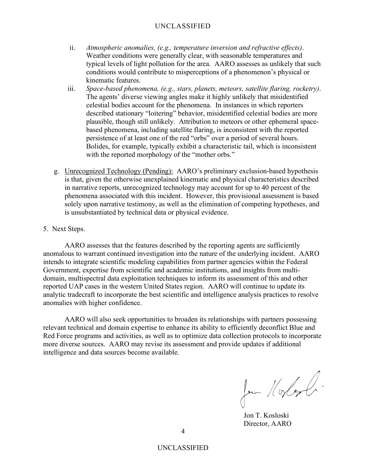 DOW-UAP-D077 Unresolved-Case-Analysis-Update Western-United-States-Event — page 4