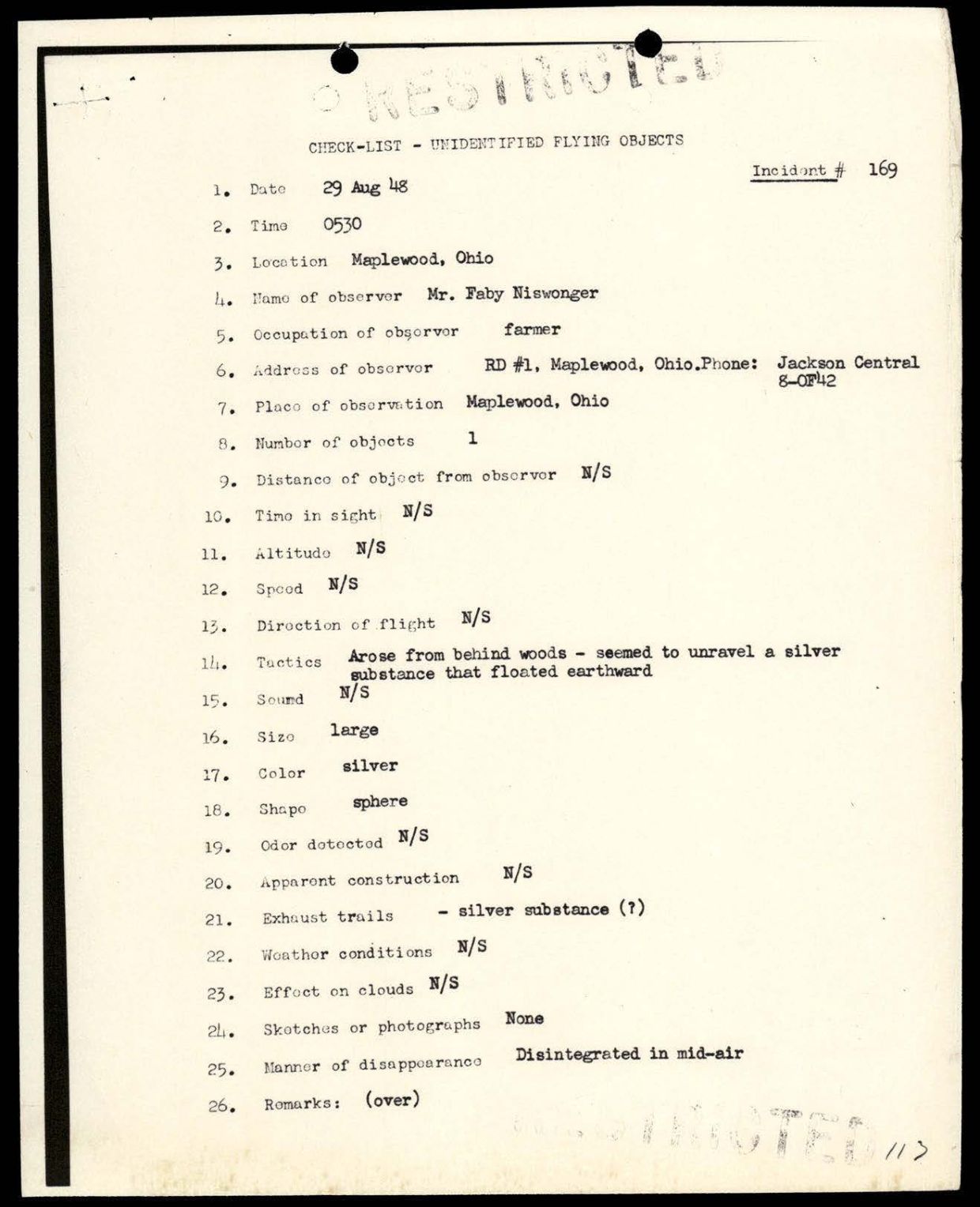 DOW-UAP-D088 US-AirForce Analysis-of-Flying-Objects-in-the-US 101-172 — page 197