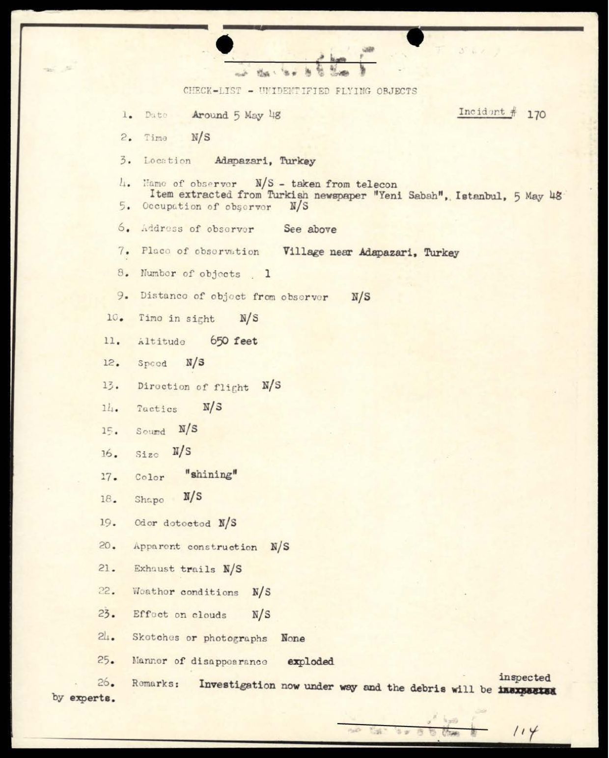 DOW-UAP-D088 US-AirForce Analysis-of-Flying-Objects-in-the-US 101-172 — page 199