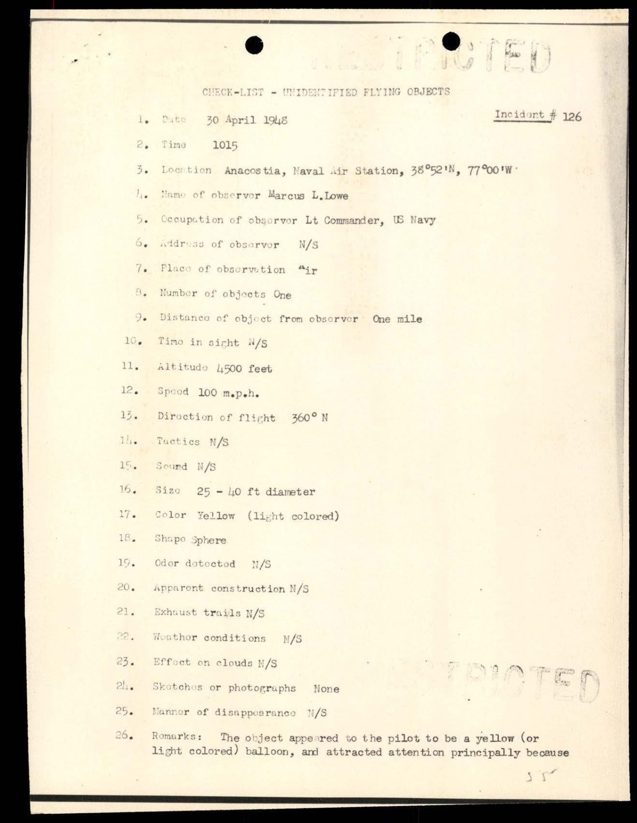 DOW-UAP-D088 US-AirForce Analysis-of-Flying-Objects-in-the-US 101-172 — page 85