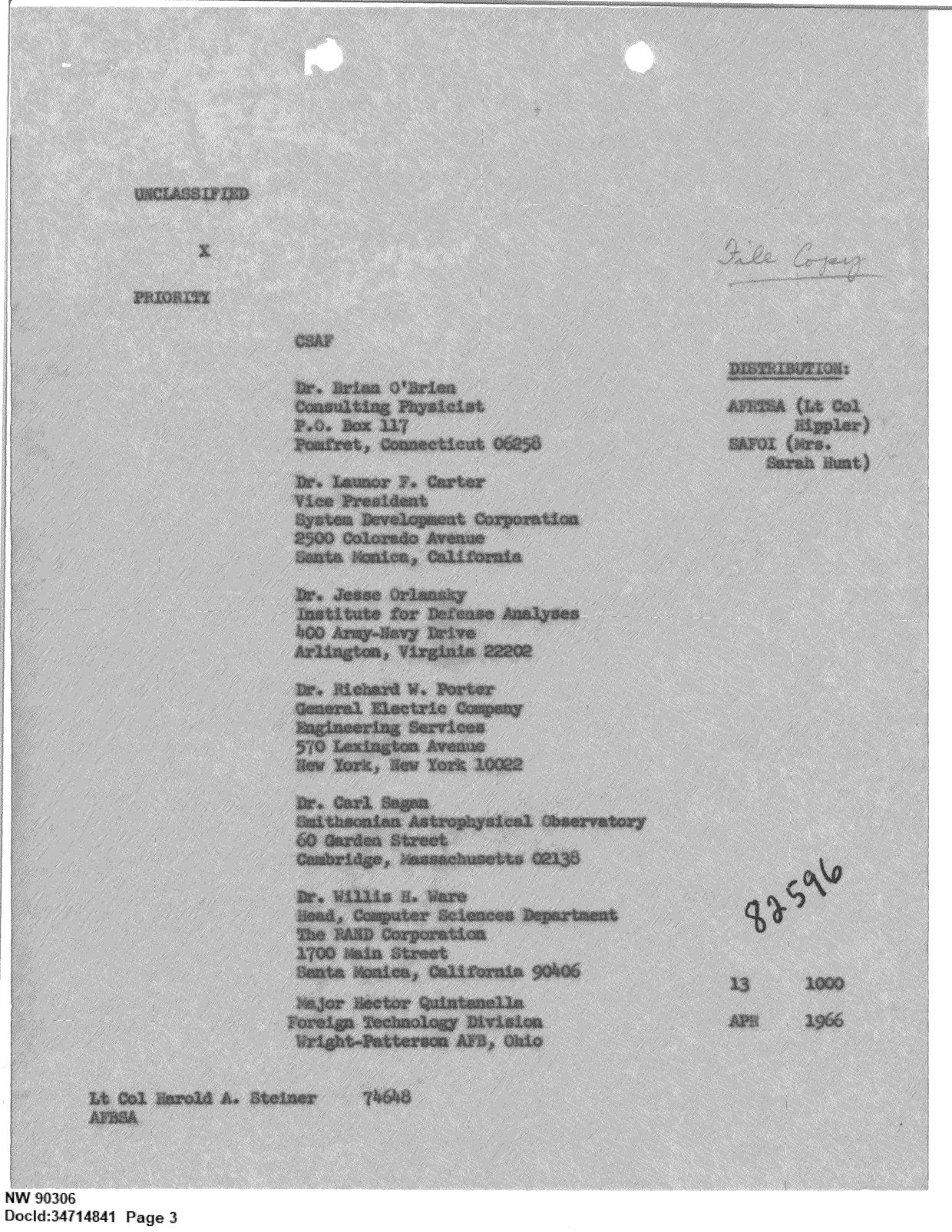 DOW-UAP-D092 DAF-Committee-to-Review-Project-Bluebook 1966-1967 — page 3
