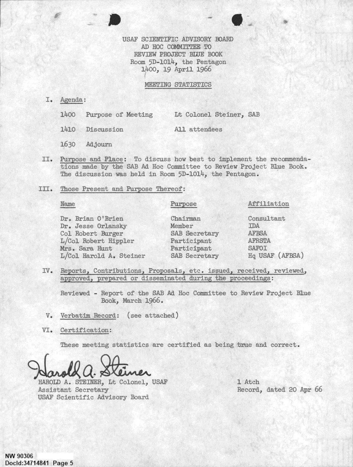 DOW-UAP-D092 DAF-Committee-to-Review-Project-Bluebook 1966-1967 — page 5